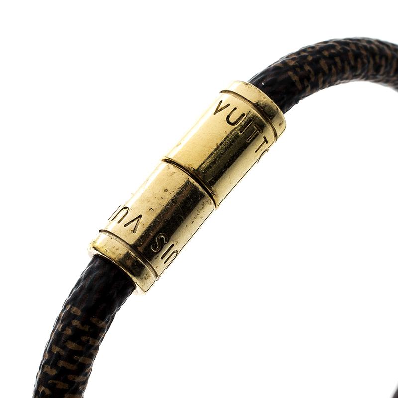 Louis Vuitton Keep It Damier Canvas Gold Tone Bracelet 15cm in Brown - Lyst