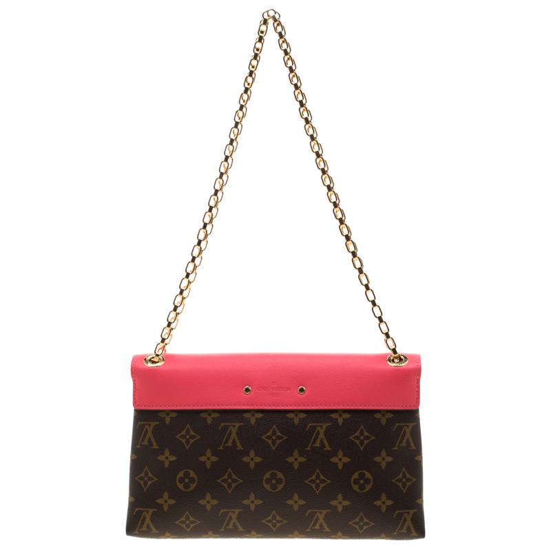 Louis Vuitton Litchi Monogram Canvas Pallas Chain Bag in Pink - Lyst