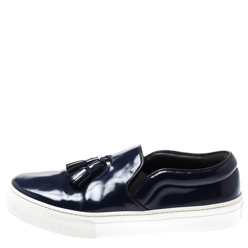 Celine Blue Leather Tassel Slip On Sneakers Size 38 - Lyst