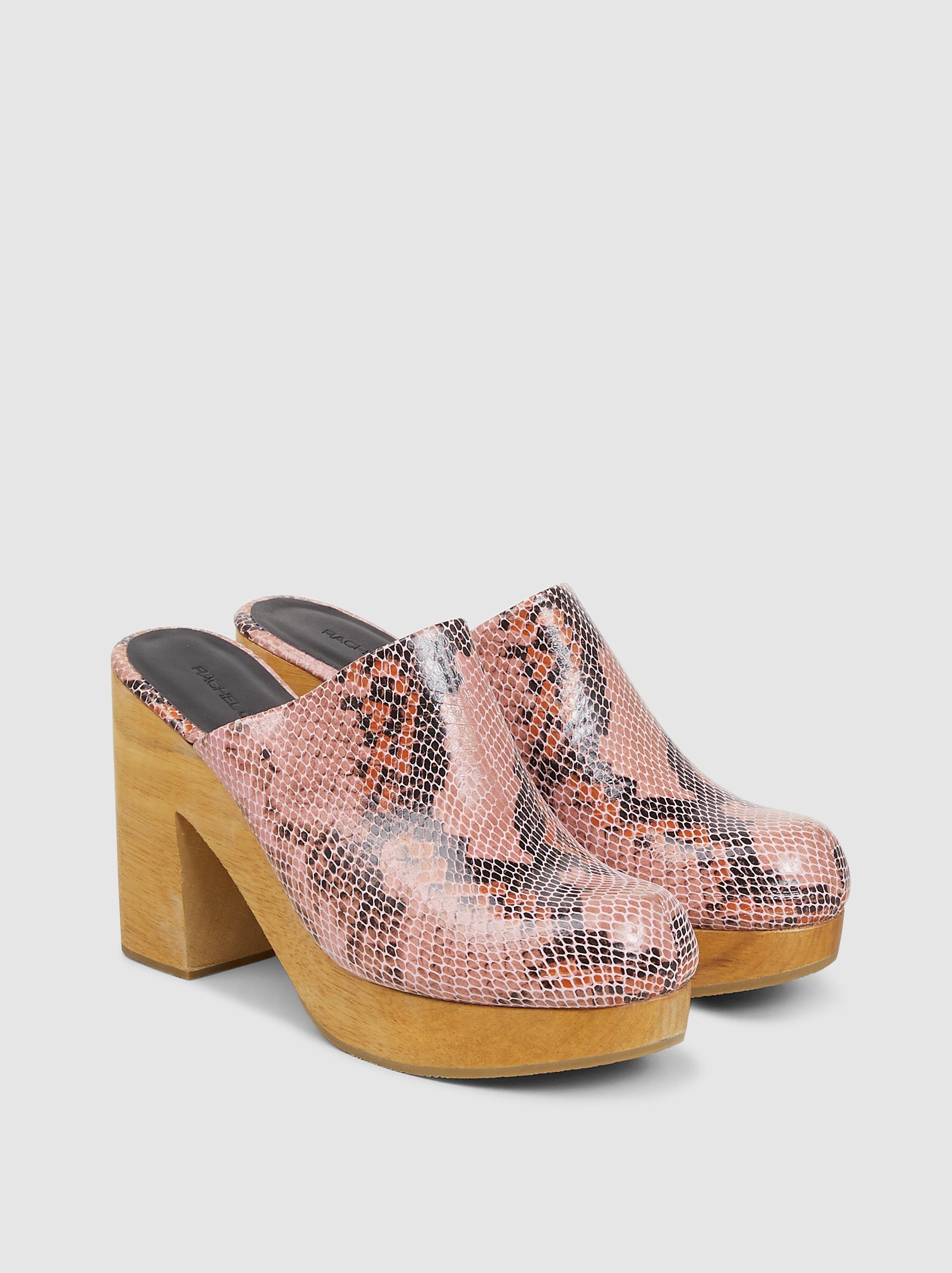 snake print clogs