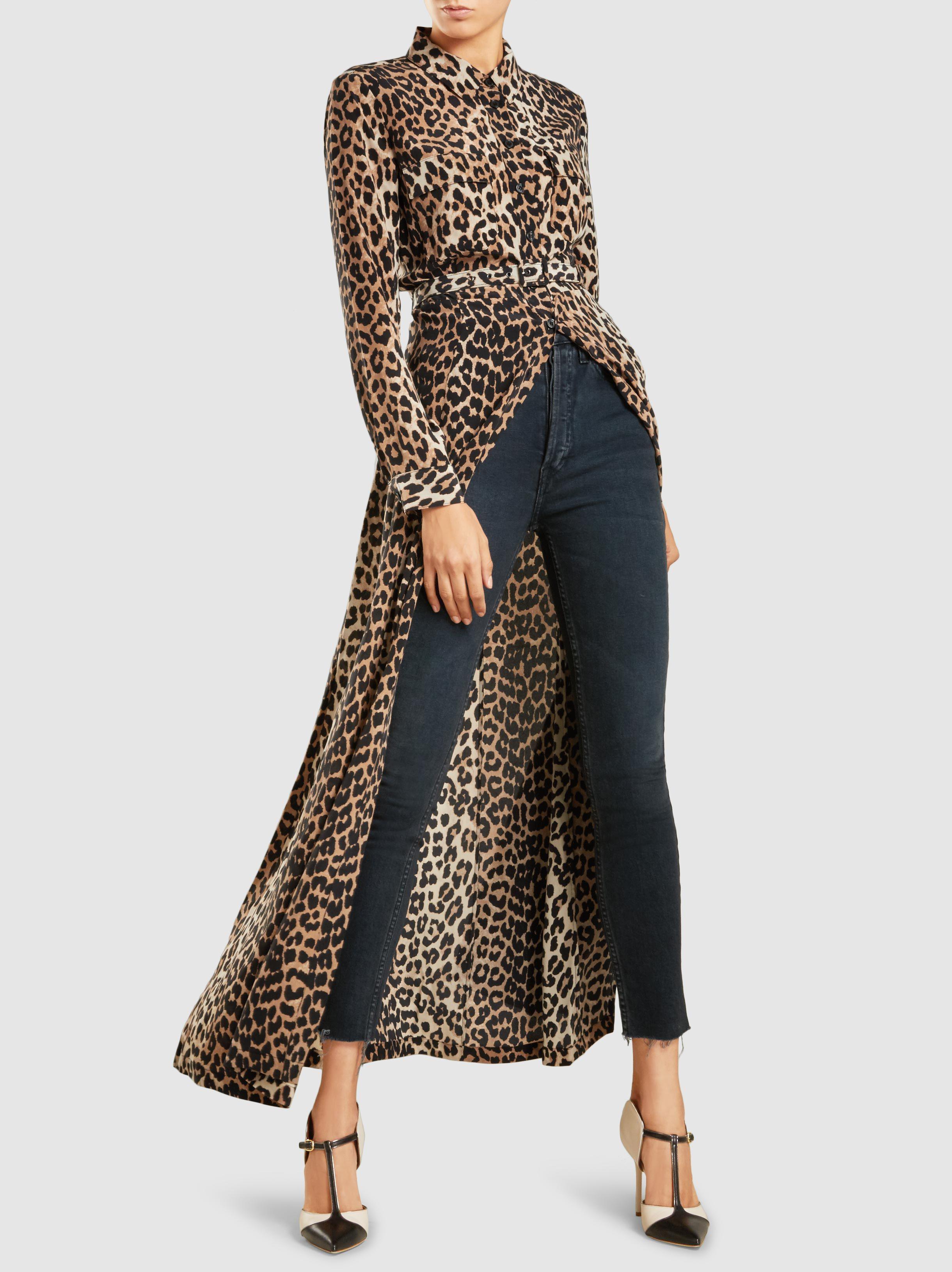 ganni leopard silk dress fedfbf