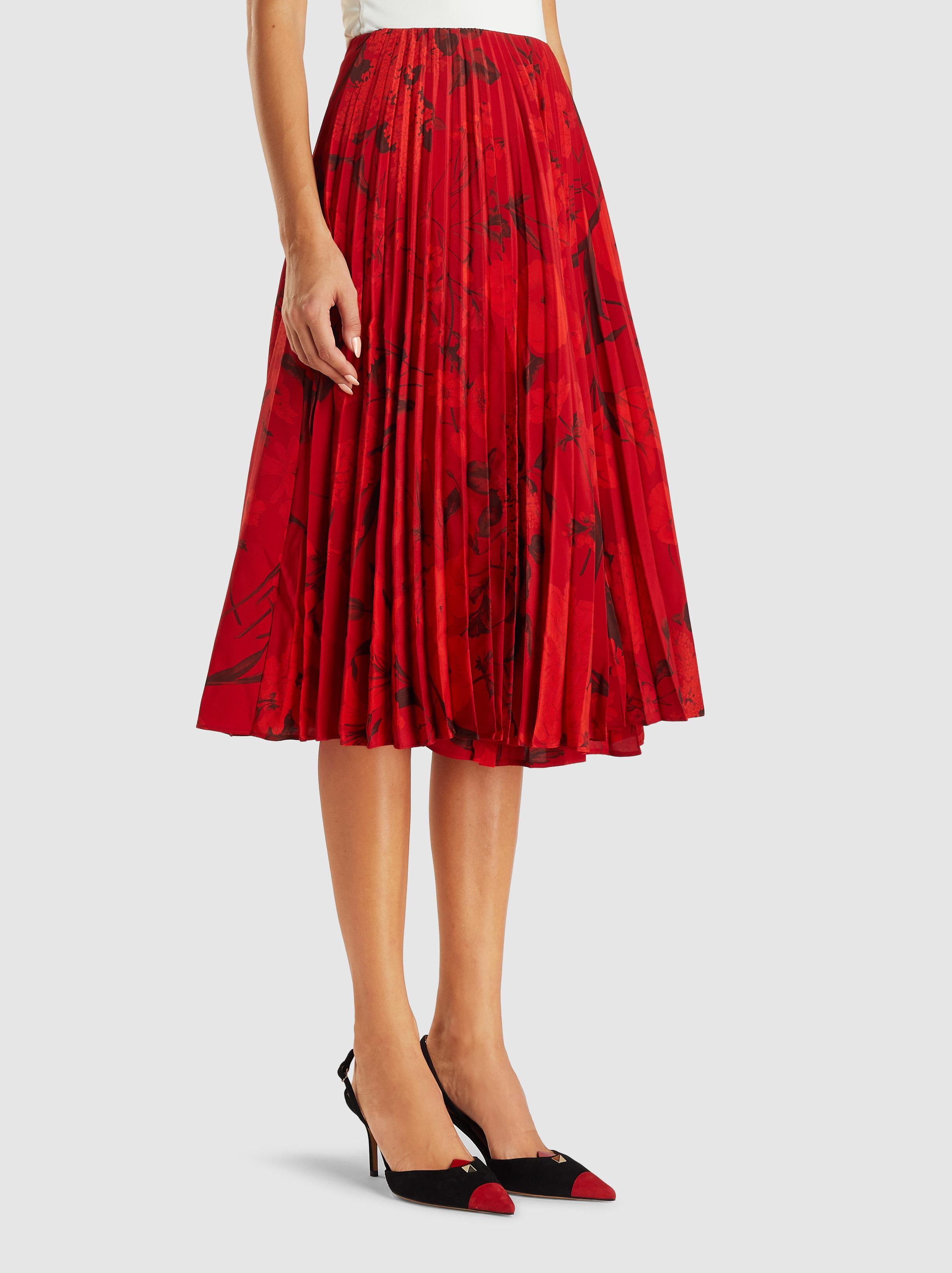 red valentino pleated skirt