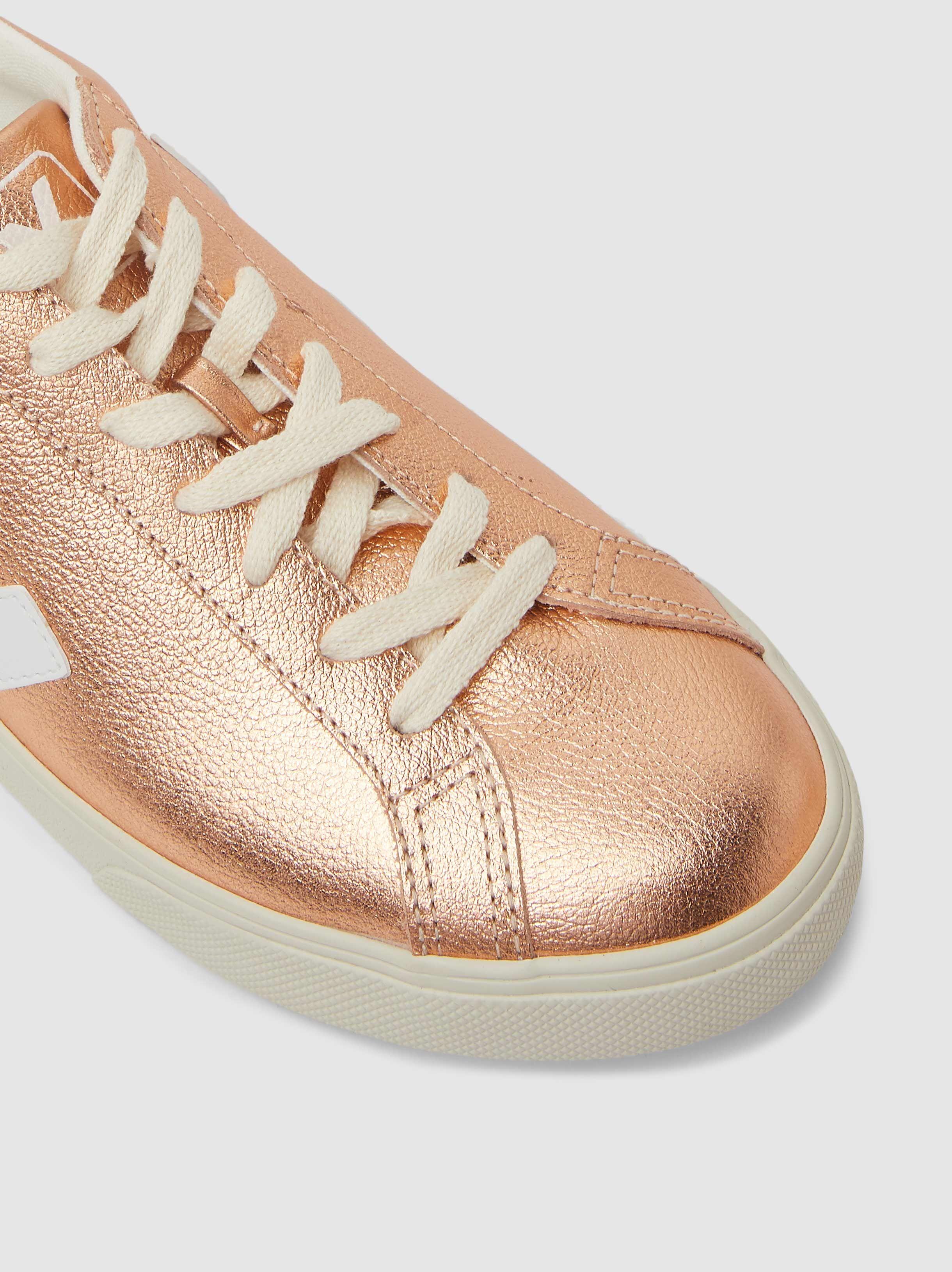 Veja Leather Esplar Rose Gold Low-top Sneakers in Metallic - Lyst