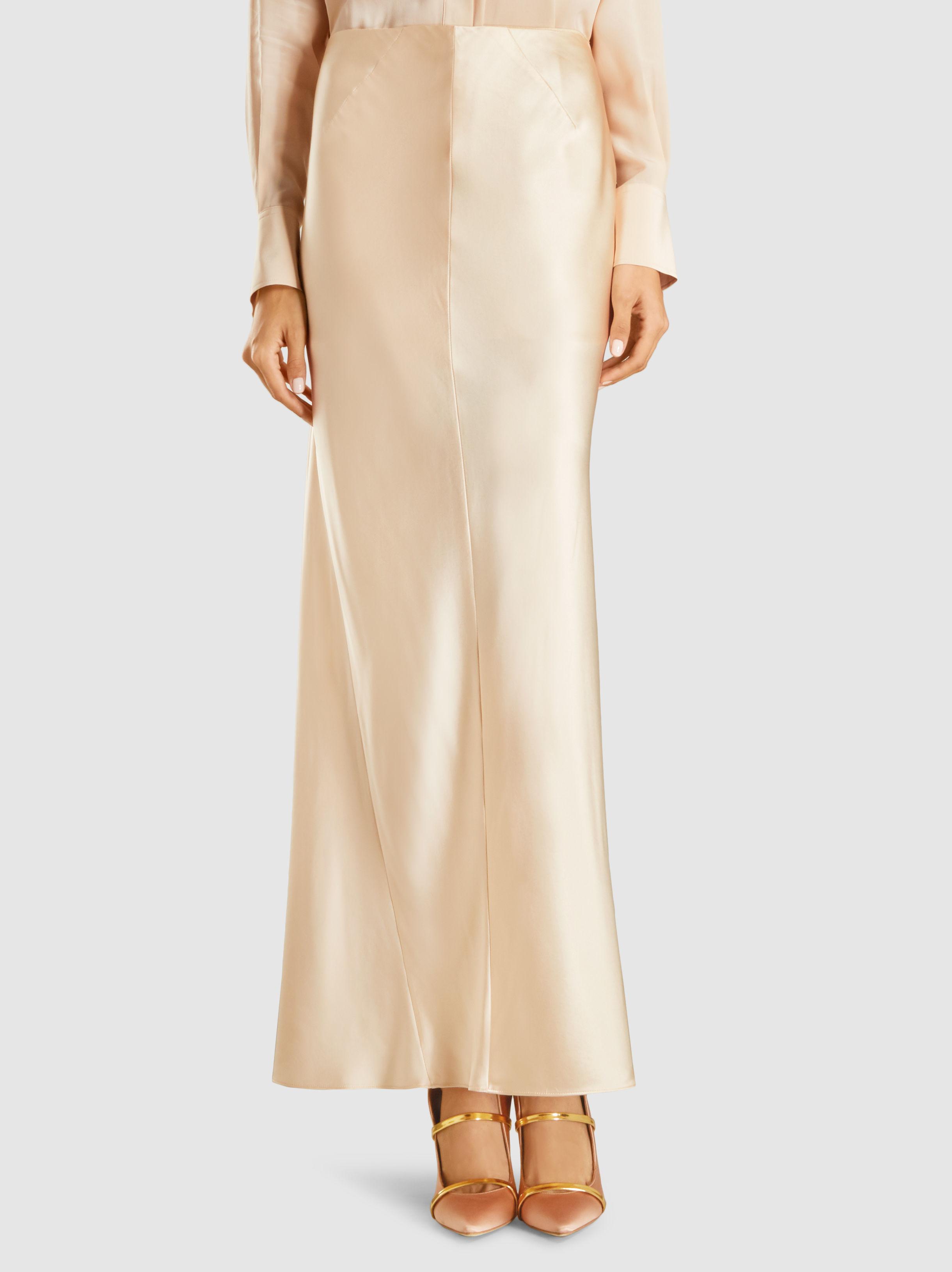 silk satin maxi skirt