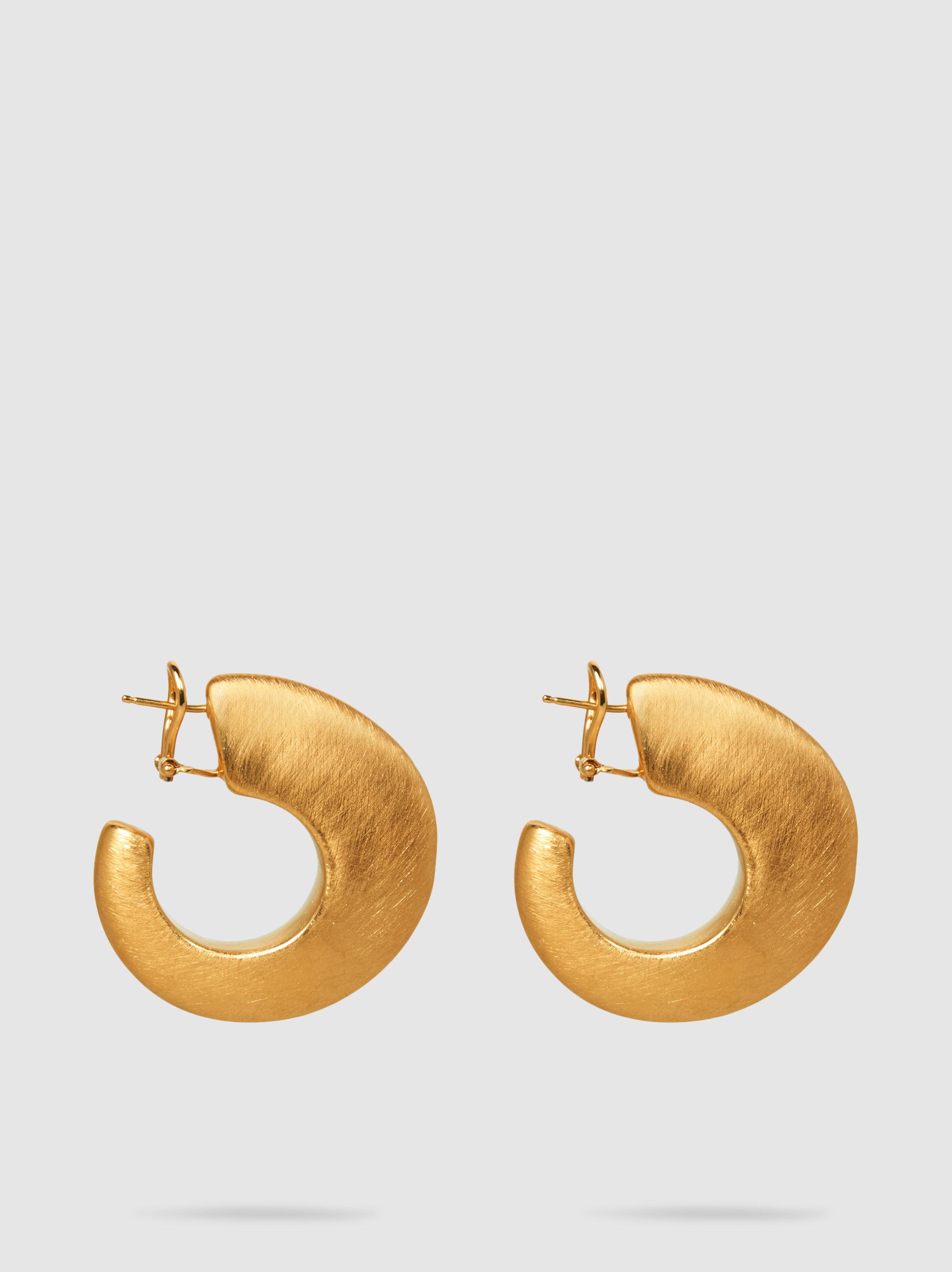 Lyst Maison Rabih Kayrouz Brushed Gold Tone Hoop Earrings In Metallic Maison Rabih Kayrouz Women S Metallic Brushed Gold Tone Hoop Earrings