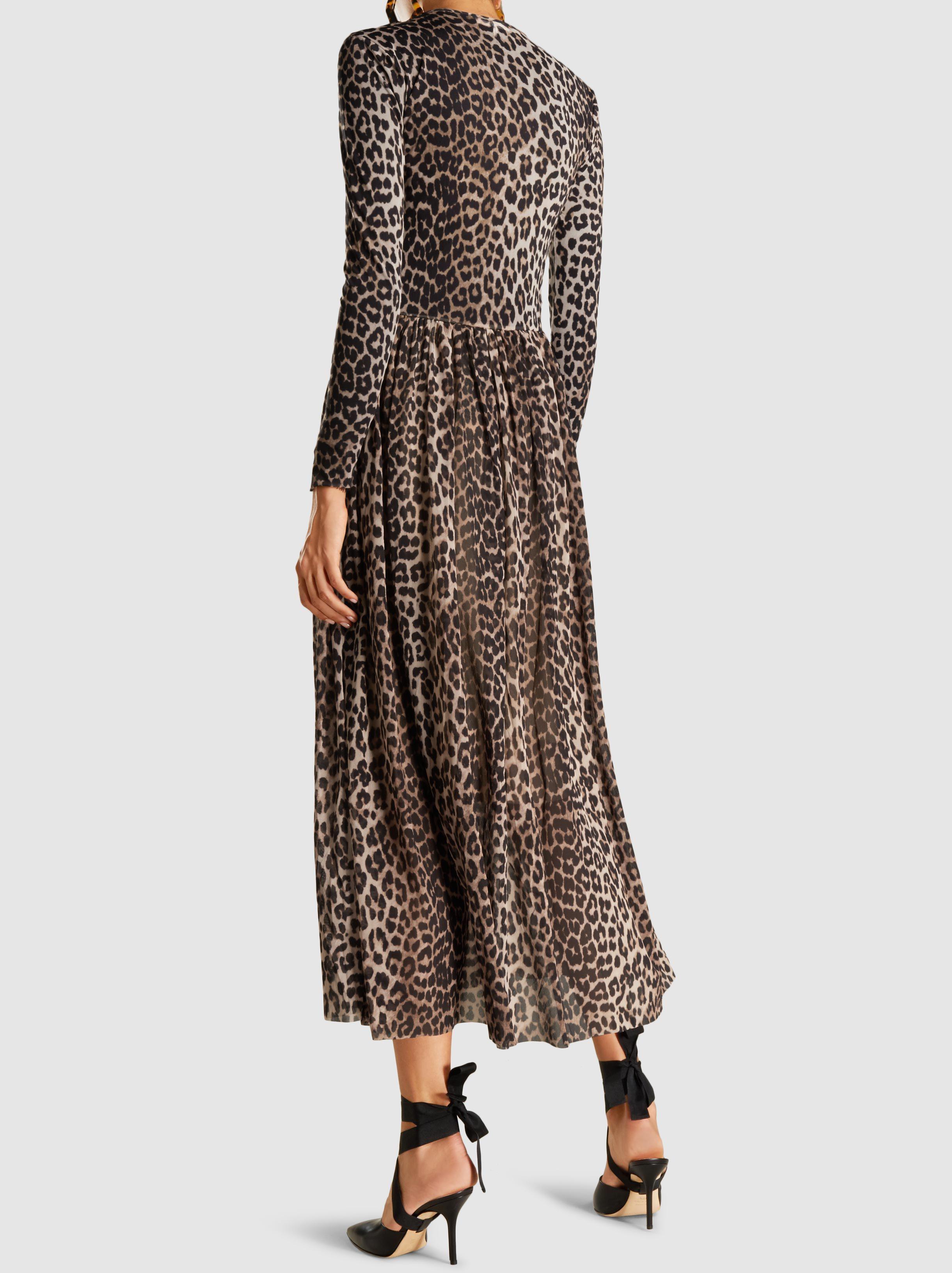 ganni tilden mesh leopard