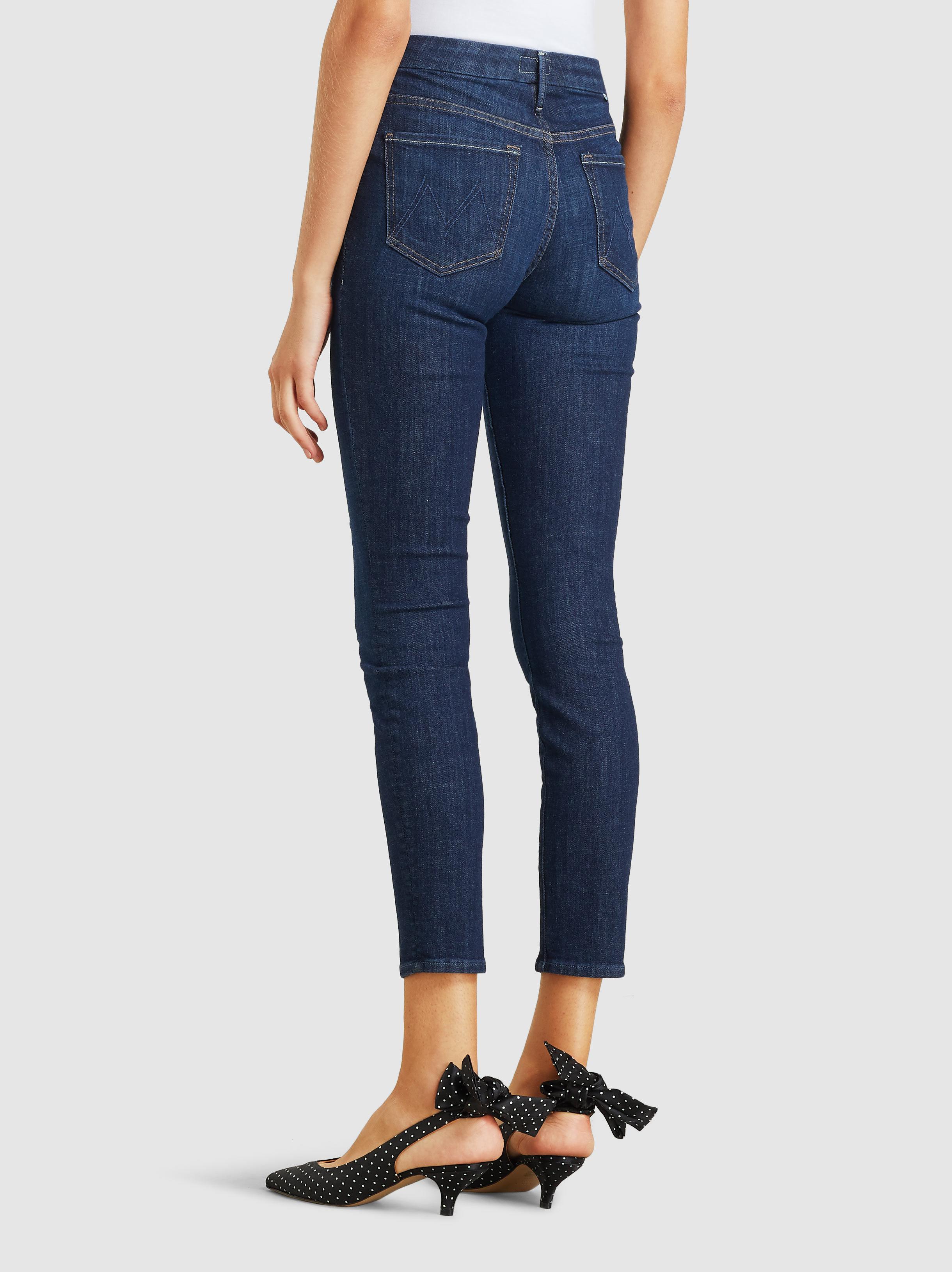 Mother Denim The Looker High-waisted Skinny Jeans in Navy (Blue) - Lyst