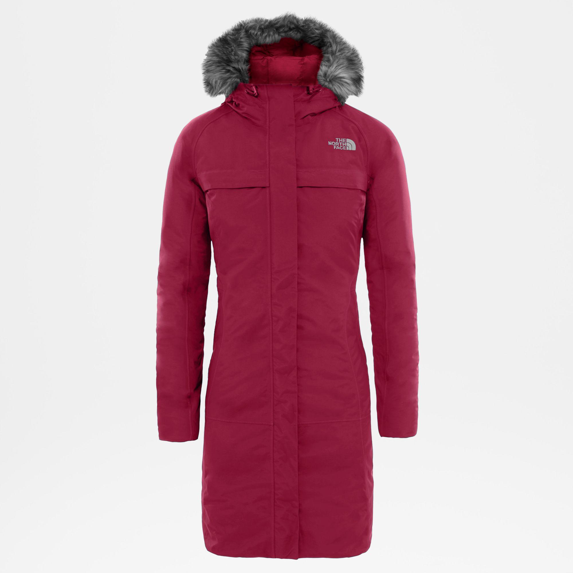 north face arctic parka red