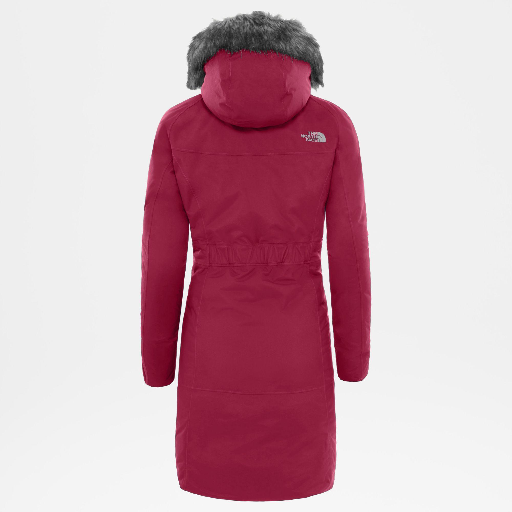 north face red parka womens