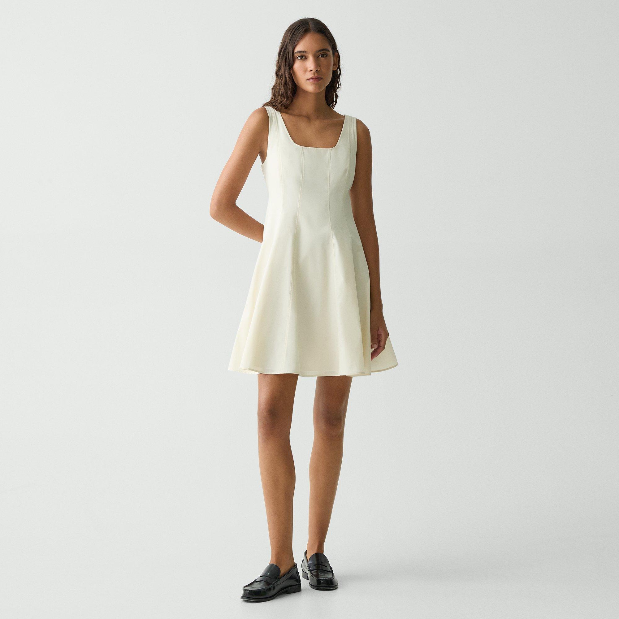 Neiman Marcus Square Dot Dress Linen Sleeveless A-Line Mini