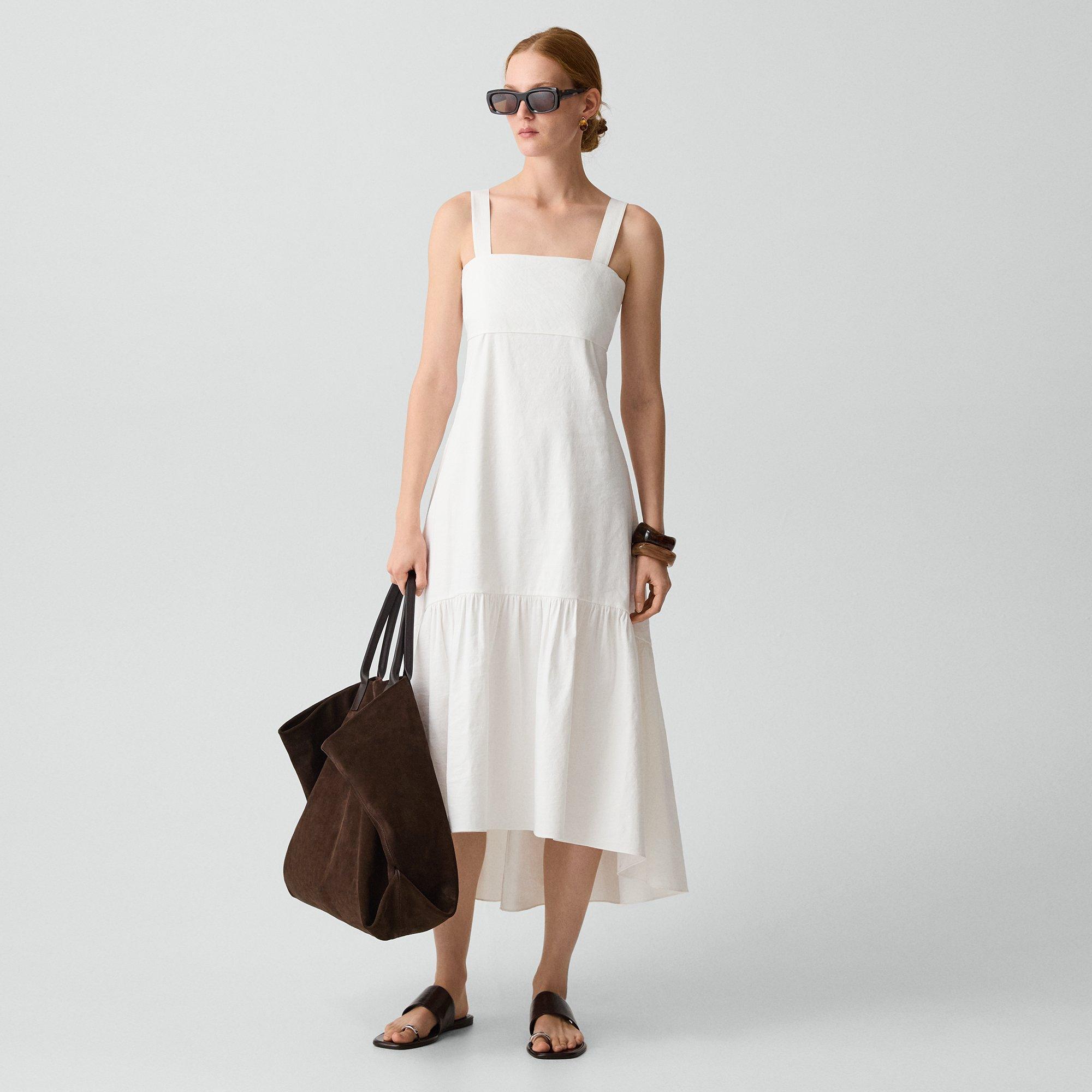 chinese dress ladies FW24 || STRING THEORY LINEN RAYON DRESS || WASHED BLACK – ZFactorie main image 1