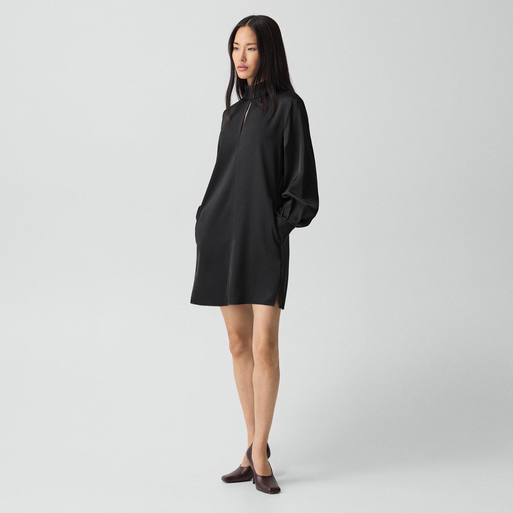 chinese dress ladies Theory Women's Seam Sculpted Ponte Dress, Black, 0 at Amazon Women's  Clothing store