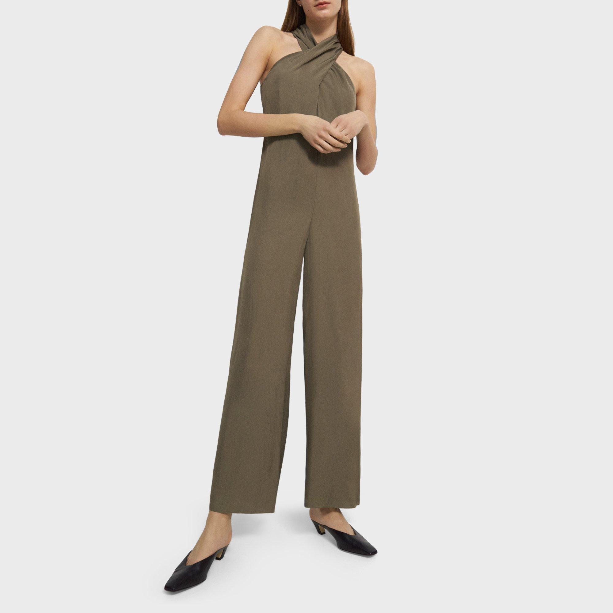 セオリー theory TRACEABLE WOOL JUMPSUIT Black Good Wool Sleeveless Jumpsuit | Theory