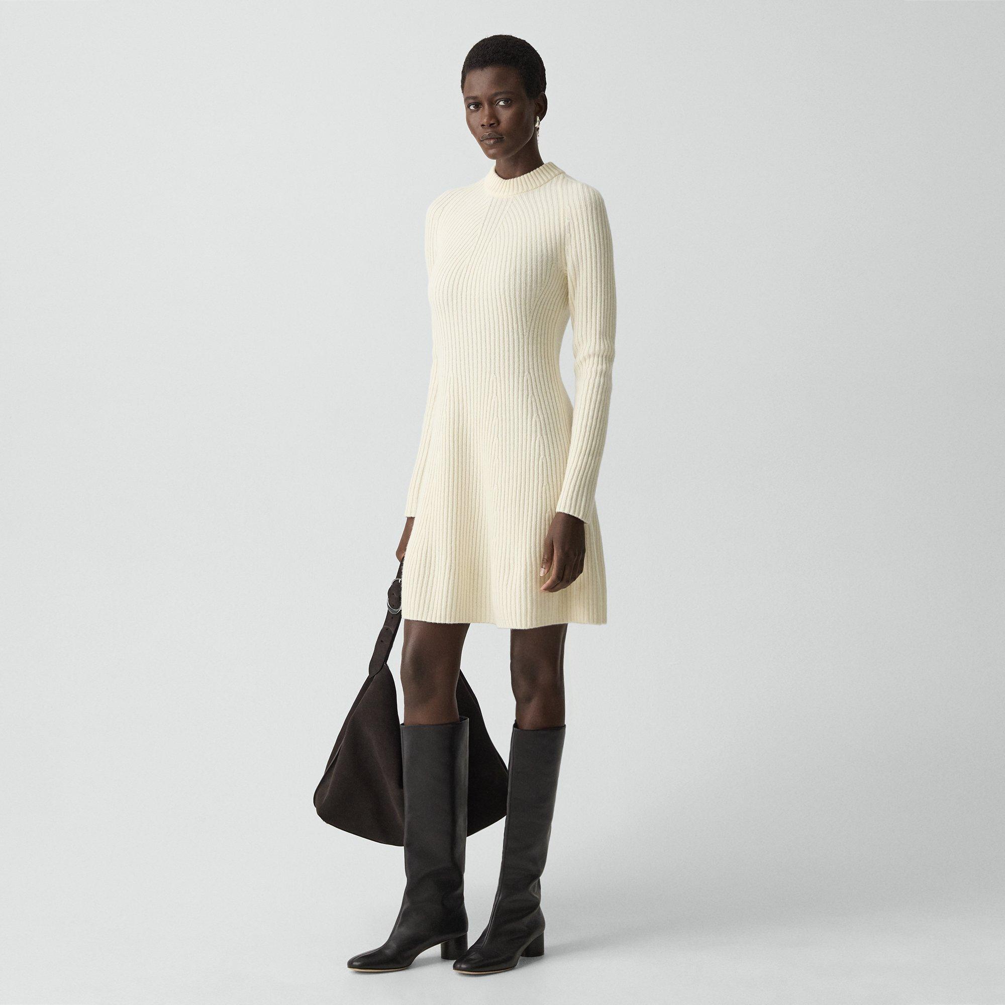 theory ribbed dress Theory Ribbed Sweater Dress in Natural