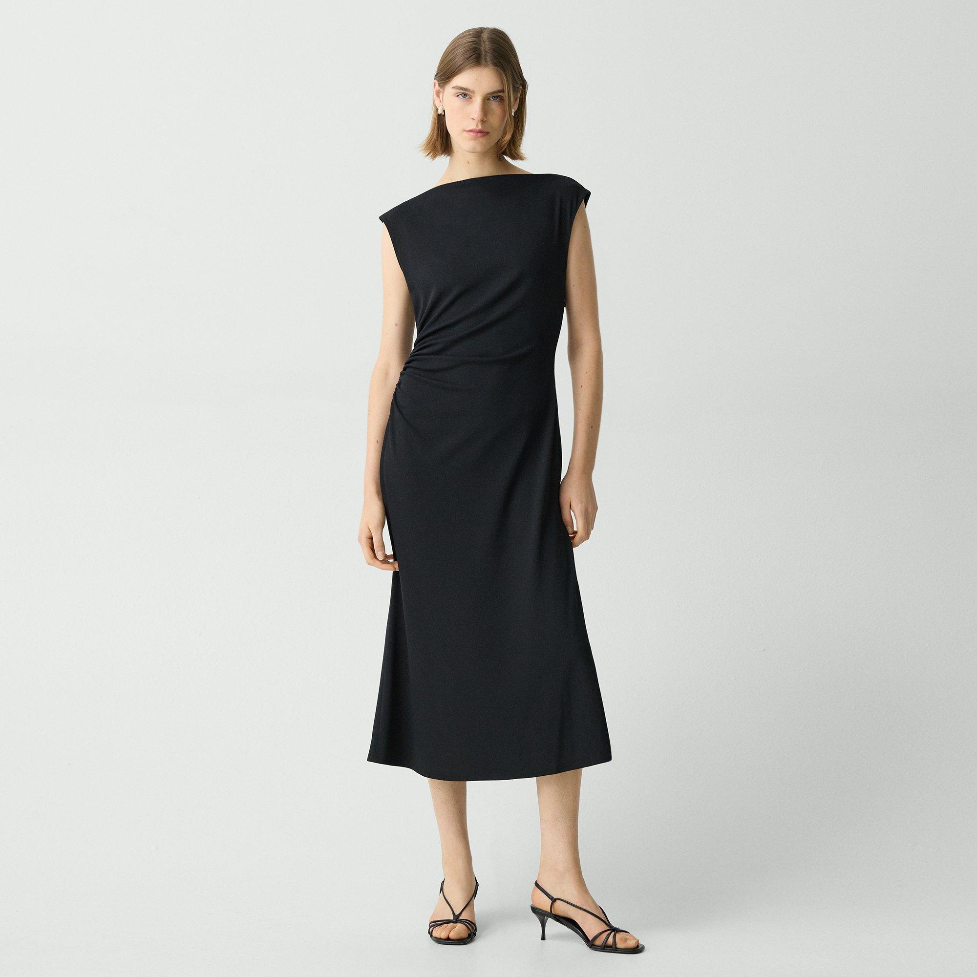 theory asymmetric drape dress Green Asymmetric Drape Mini Dress