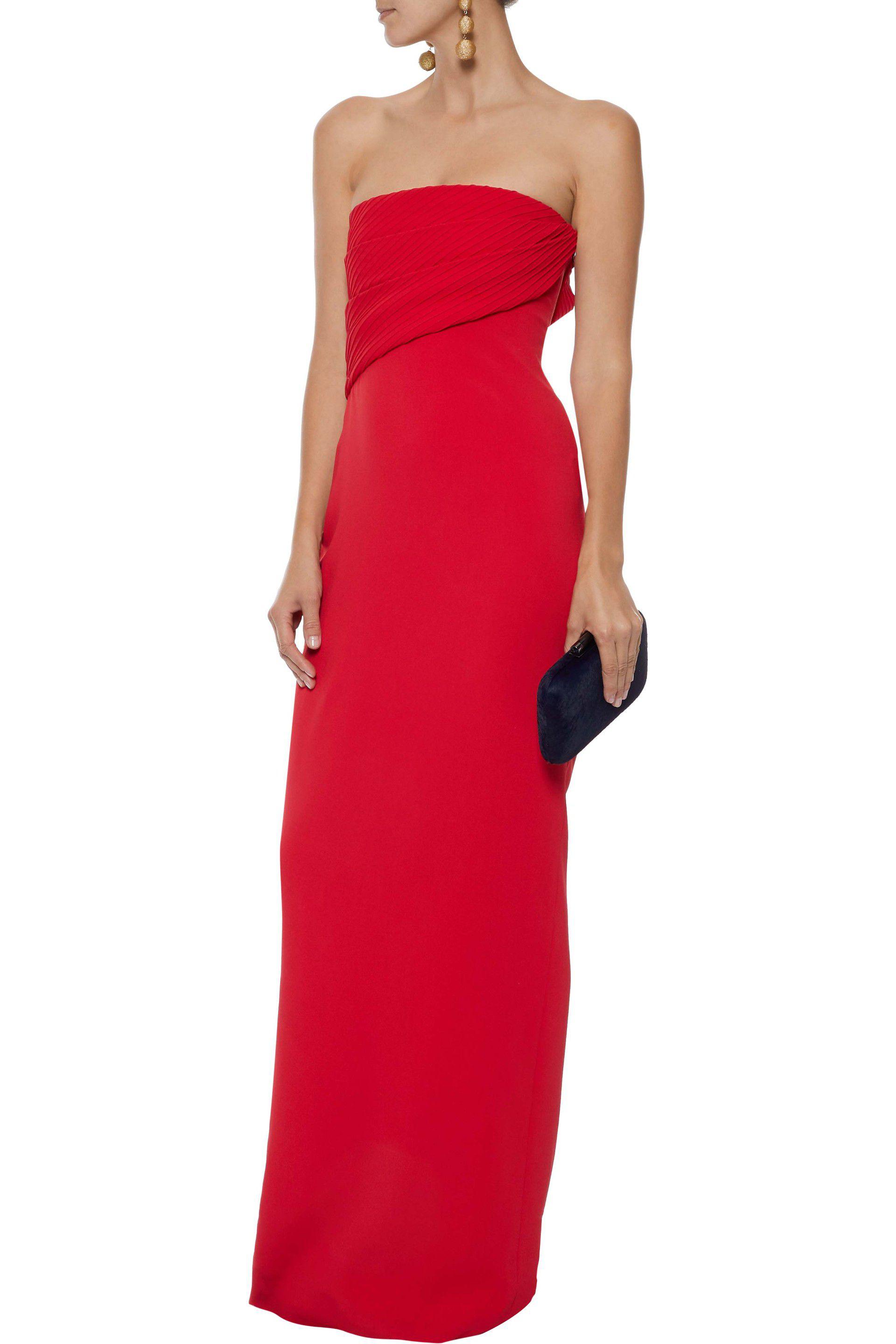 Brandon Maxwell Strapless Layered Crepe Gown - Lyst