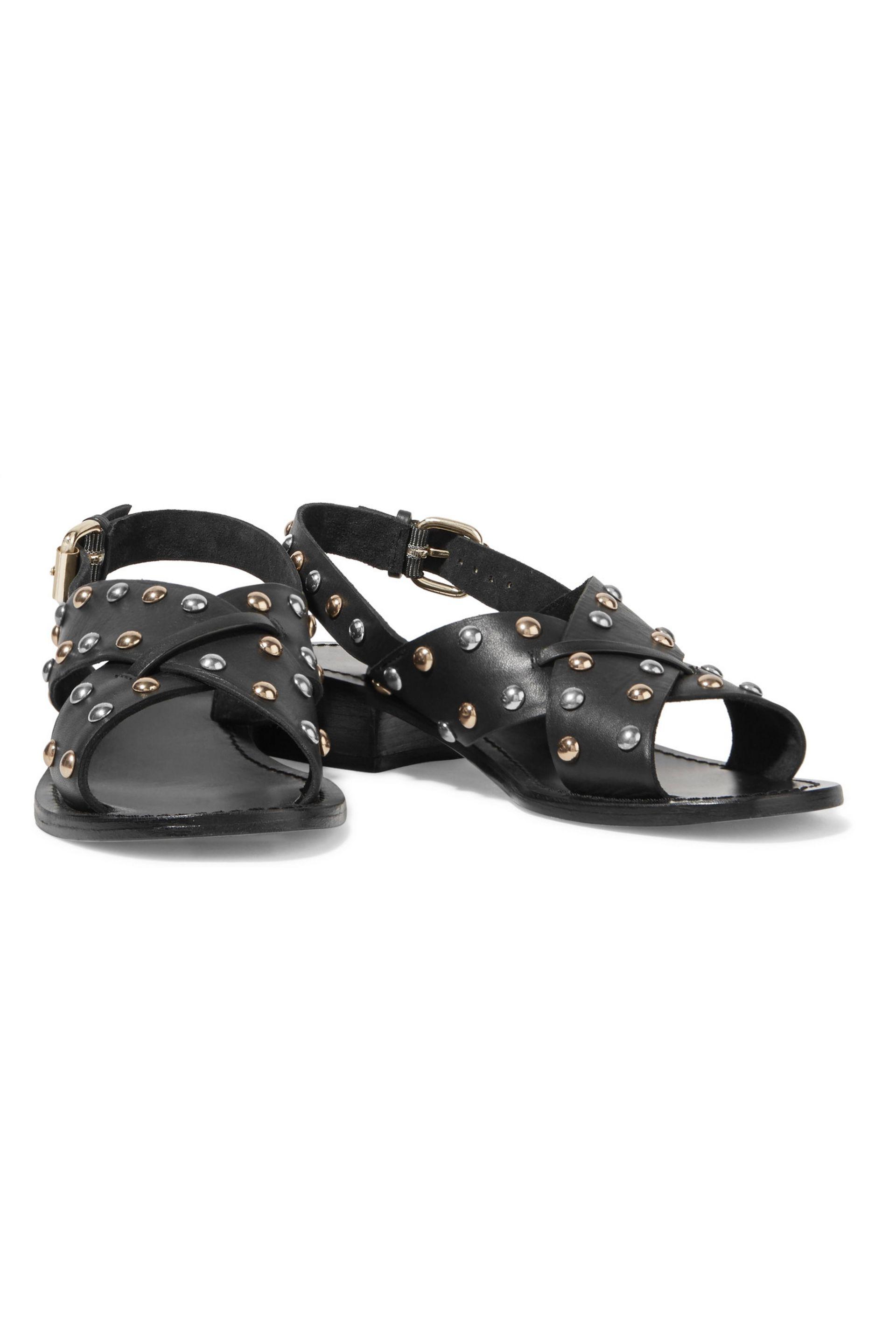 maje leather sandals decorated with studs