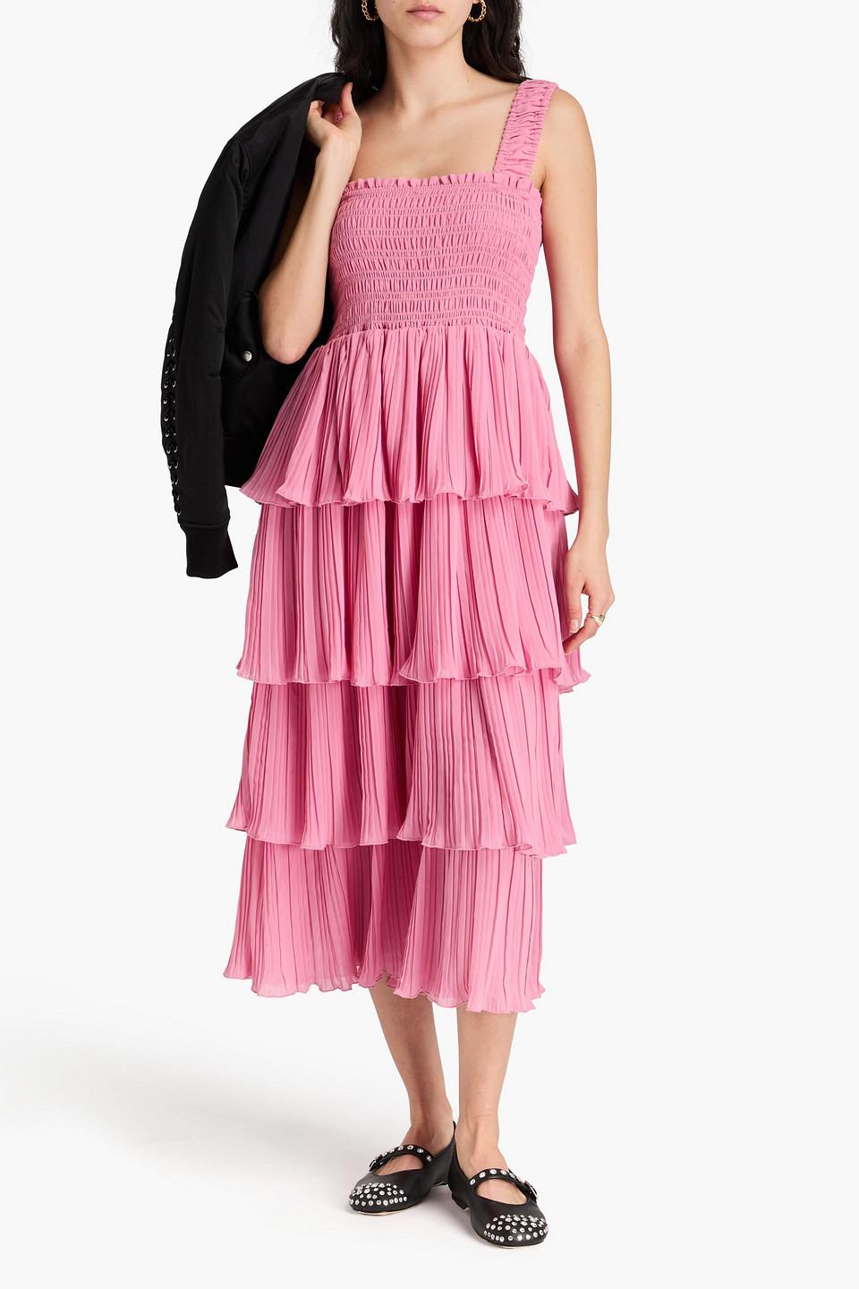 ganni pink tiered dress Ganni | Dresses | Floral Pink Tiered Dress