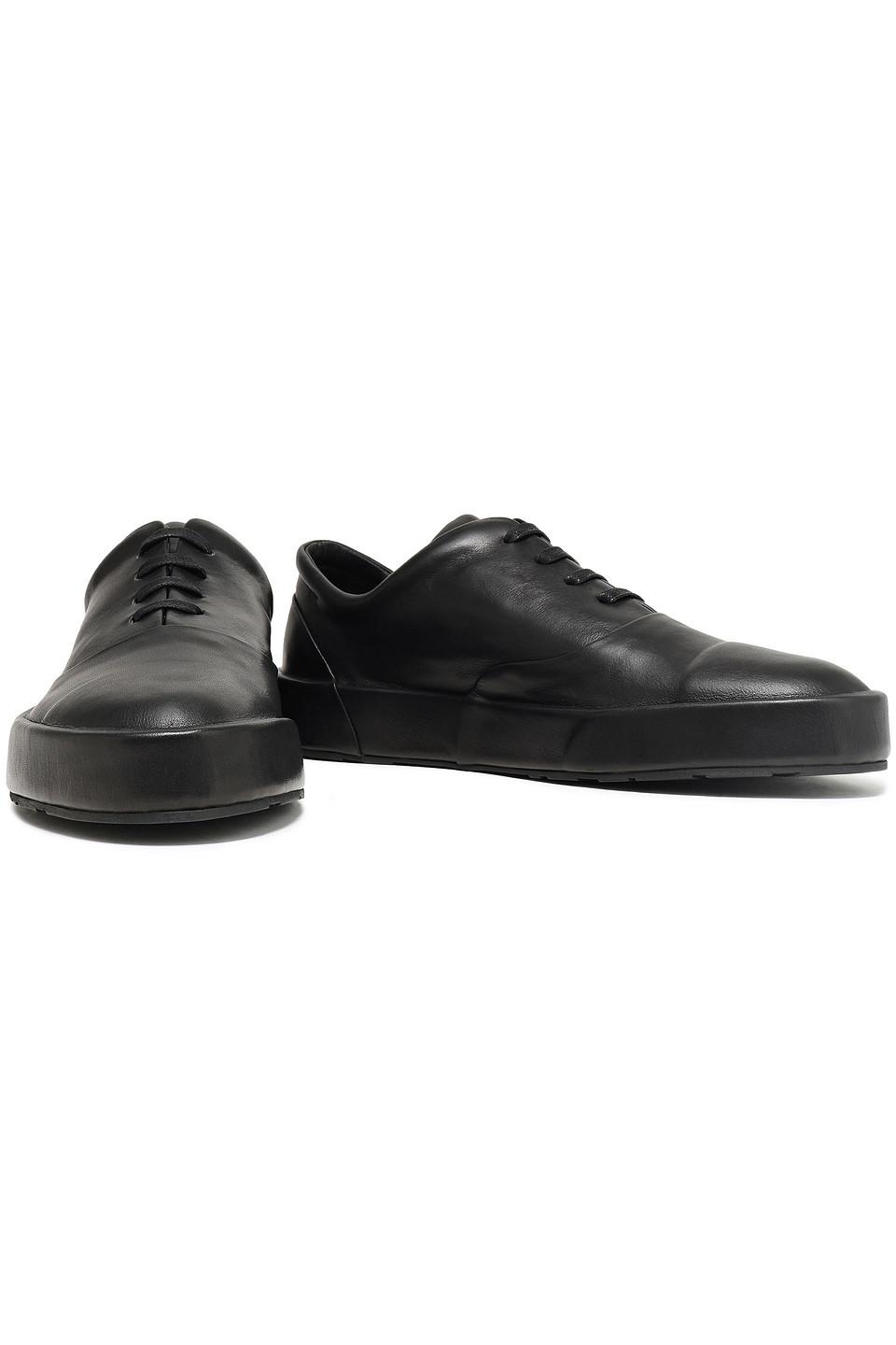jil sander leather platform sneakers