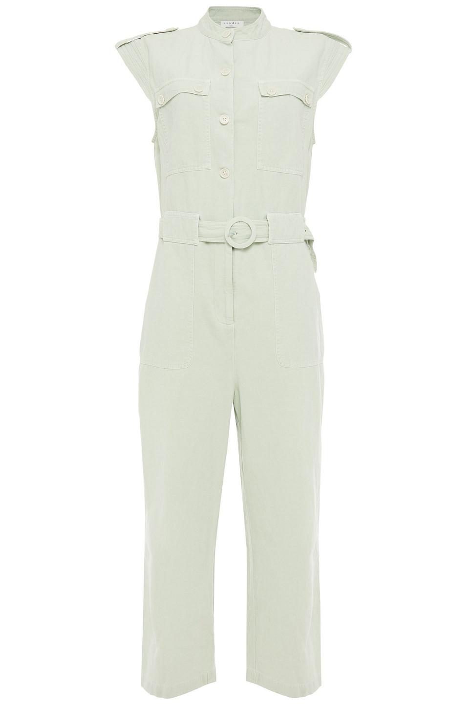 Sandro Romine Belted Cotton And Linen 