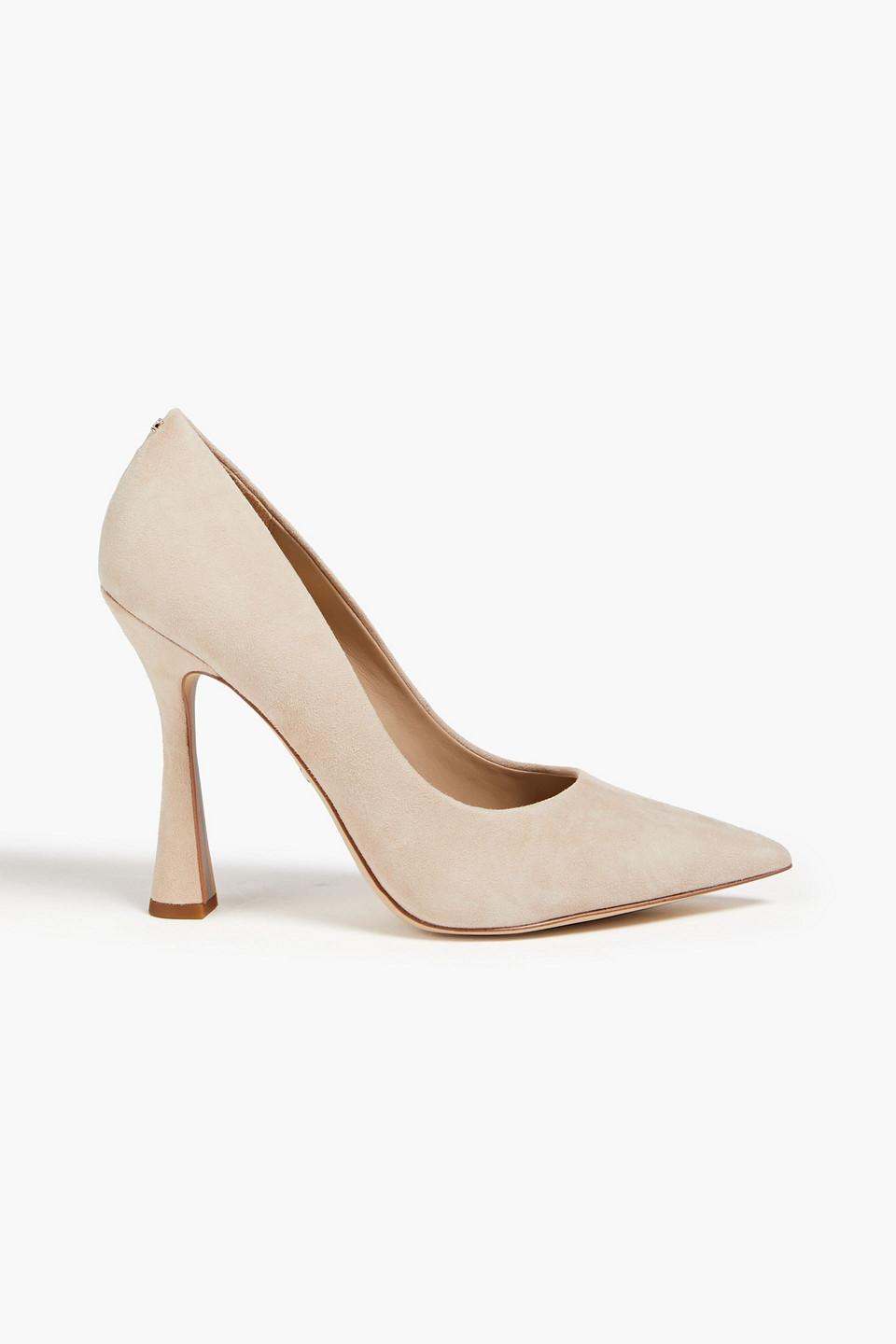 Neutral top suede pumps