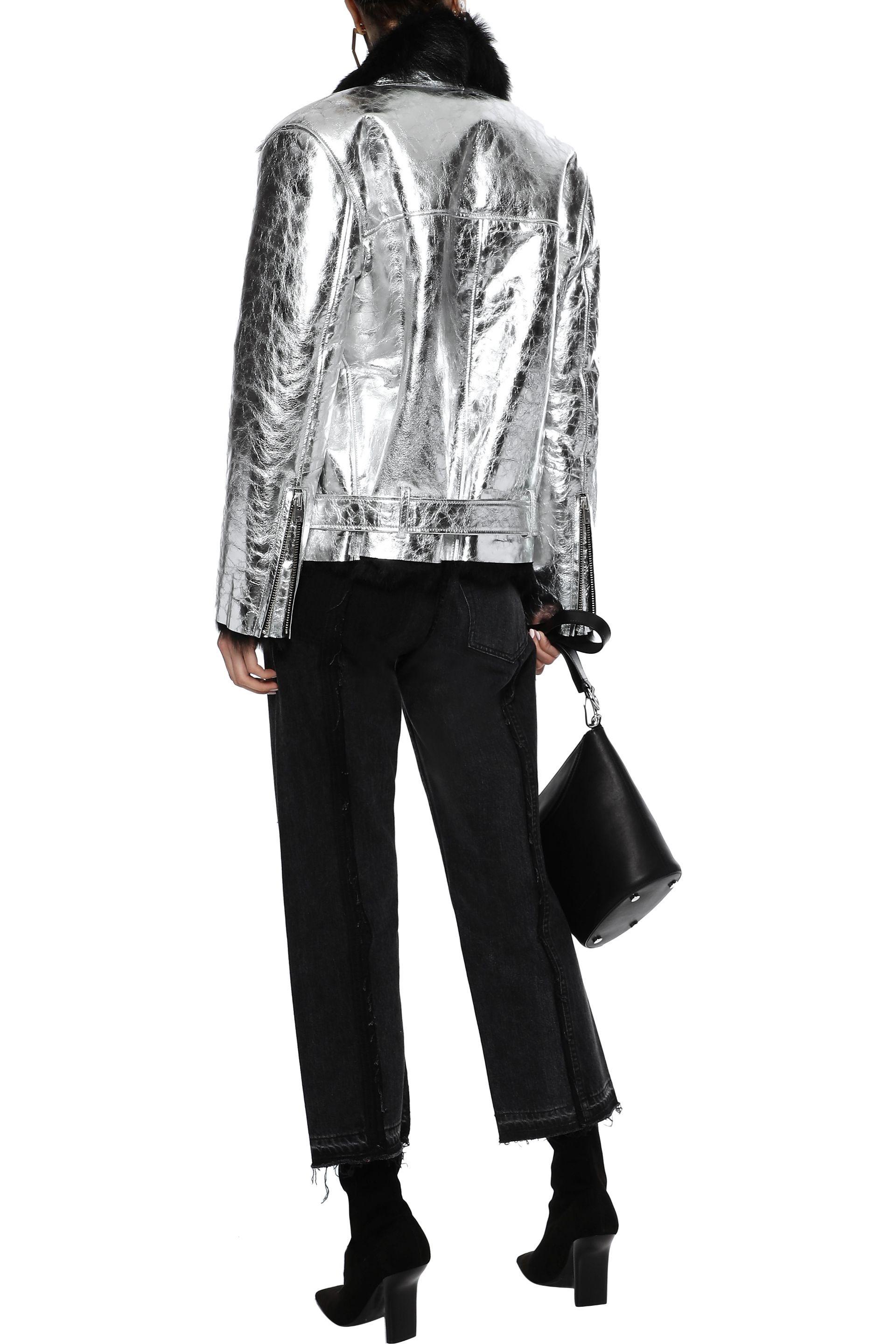 silver aviator jacket