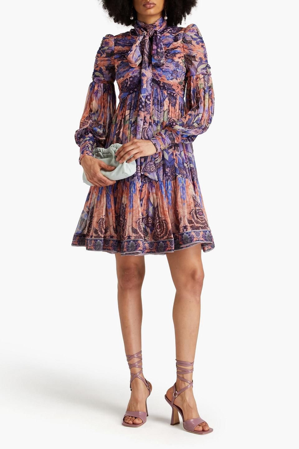 Printed georgette mini outlet dress