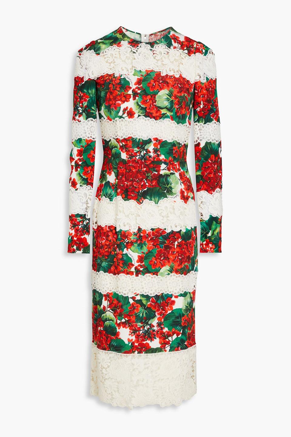 Dolce and gabbana red floral dress best sale