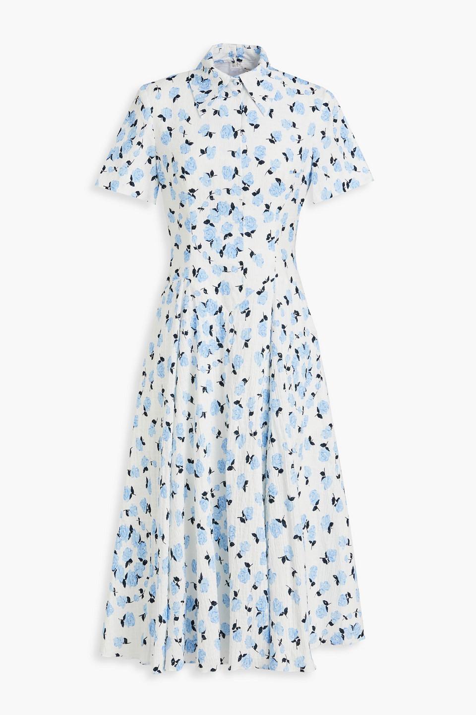 blue and white spotty dress Keep Moving Forward Navy Multi Floral Print Belted Maxi Shirt Dress