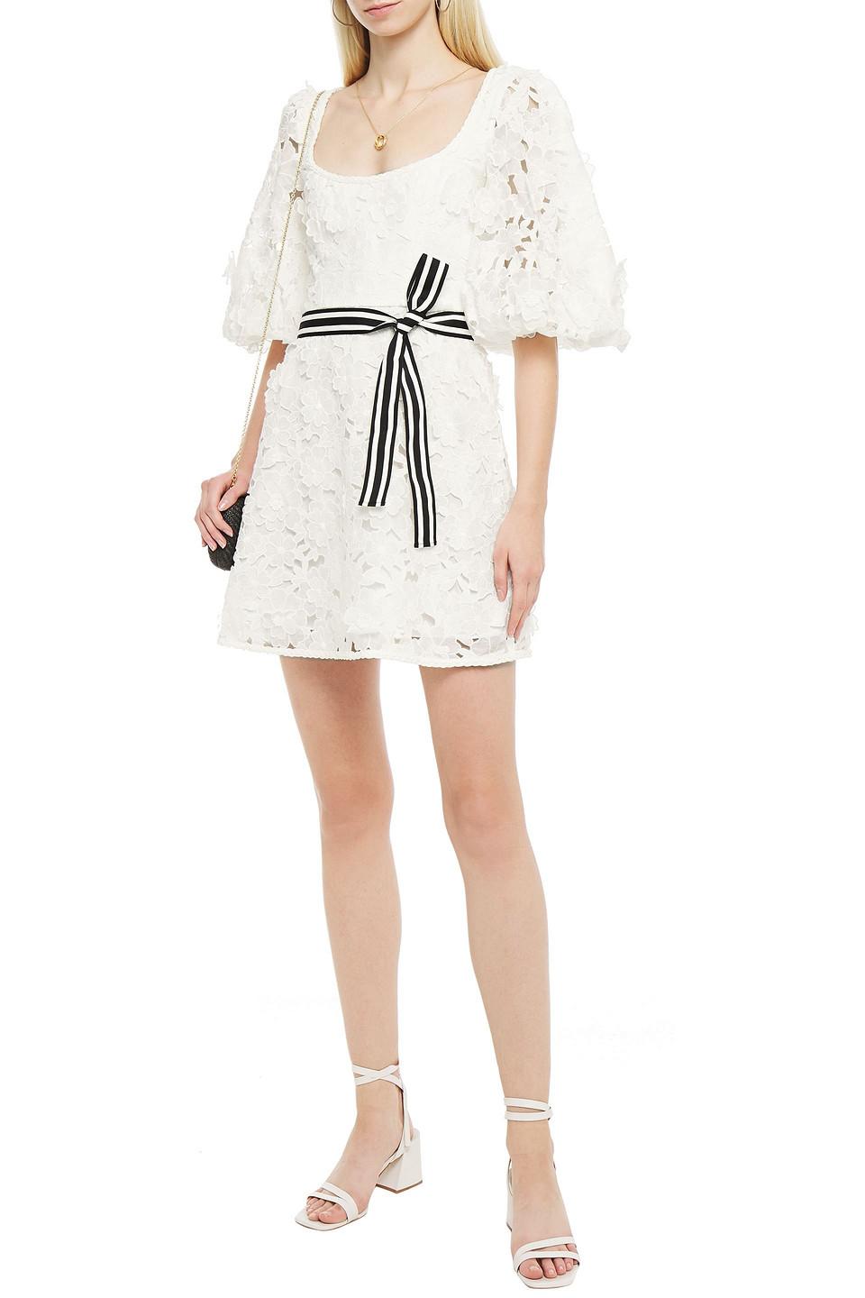 guipure lace mini dress