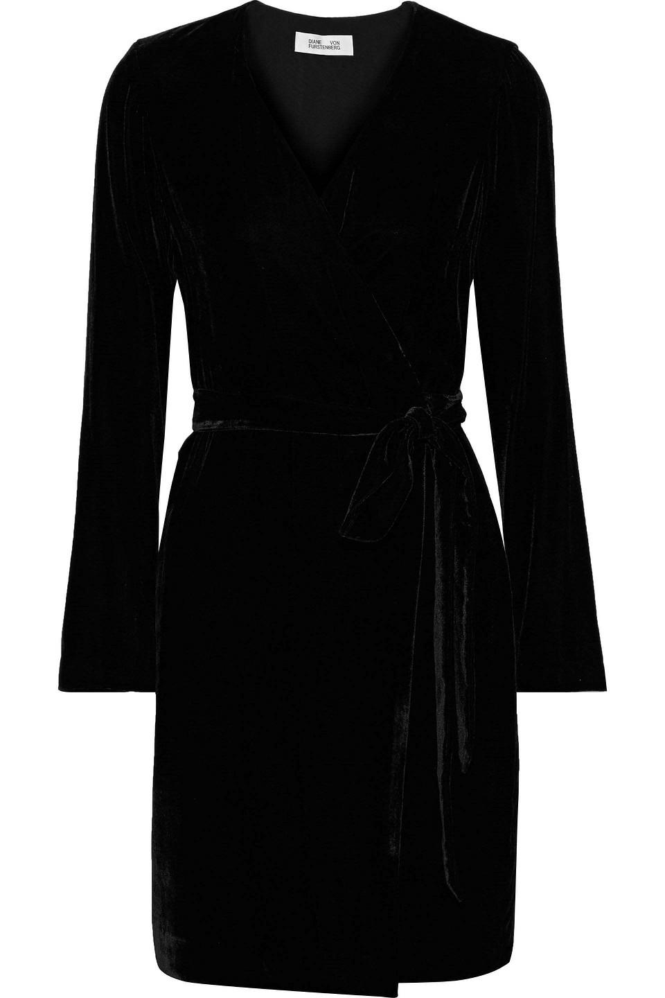 dvf velvet wrap dress
