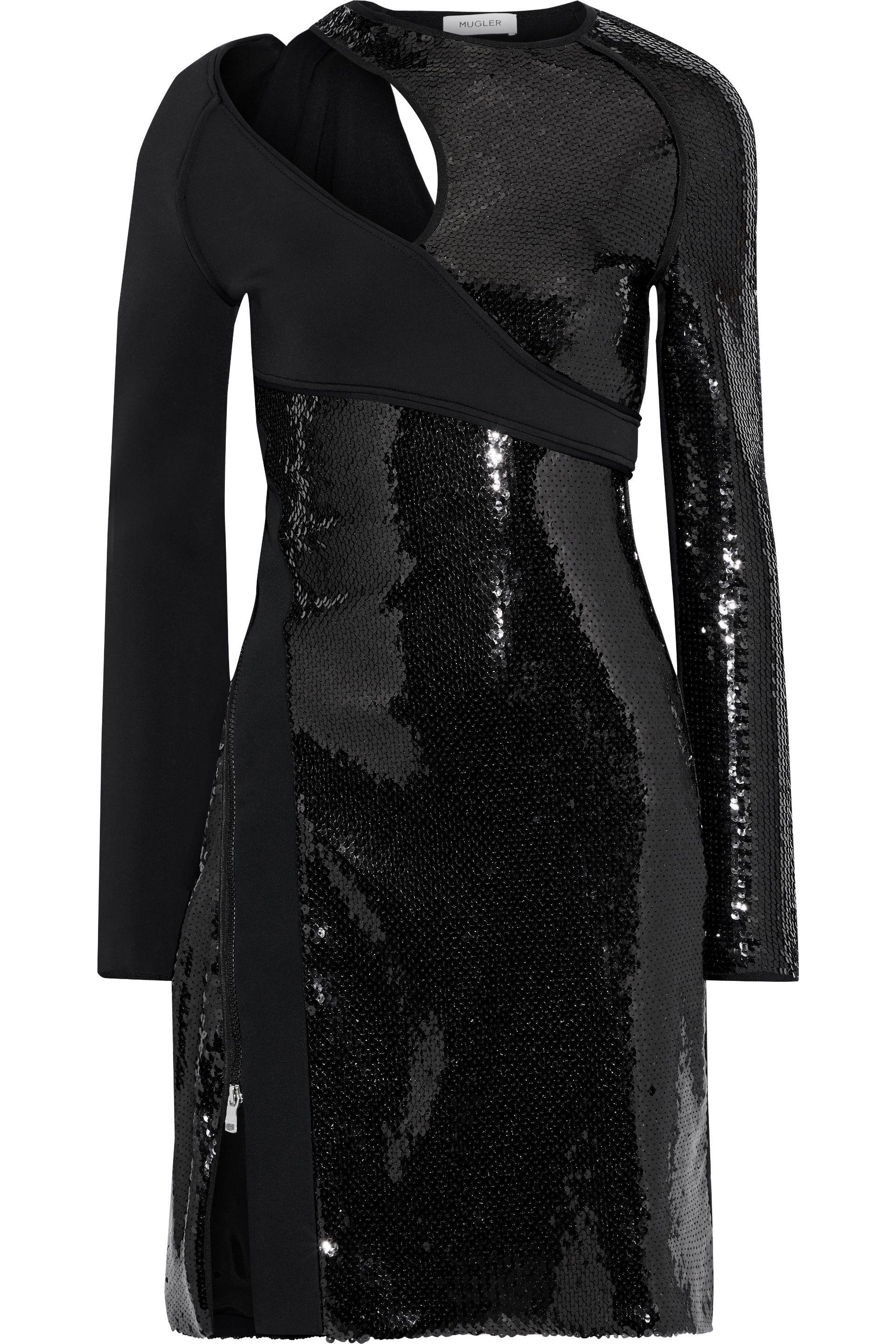 mugler embossed mini dress