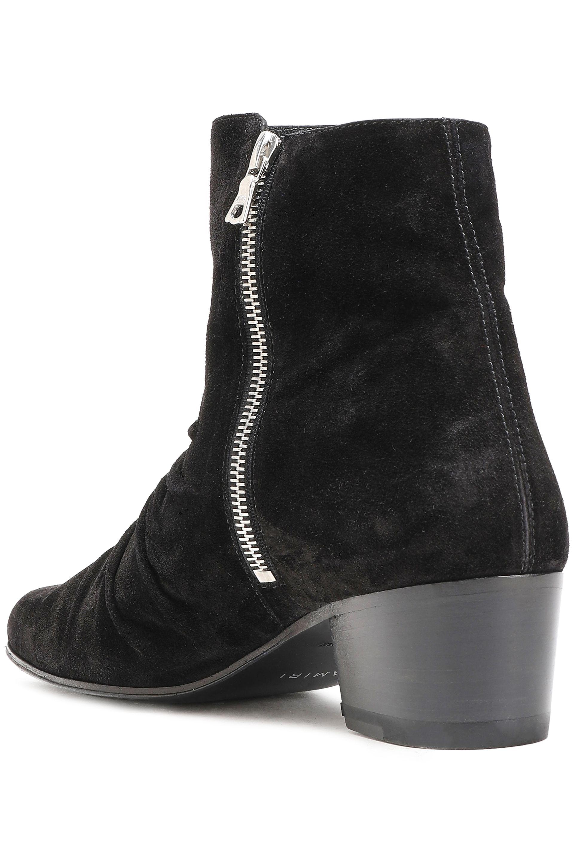 flat ruched ankle boots
