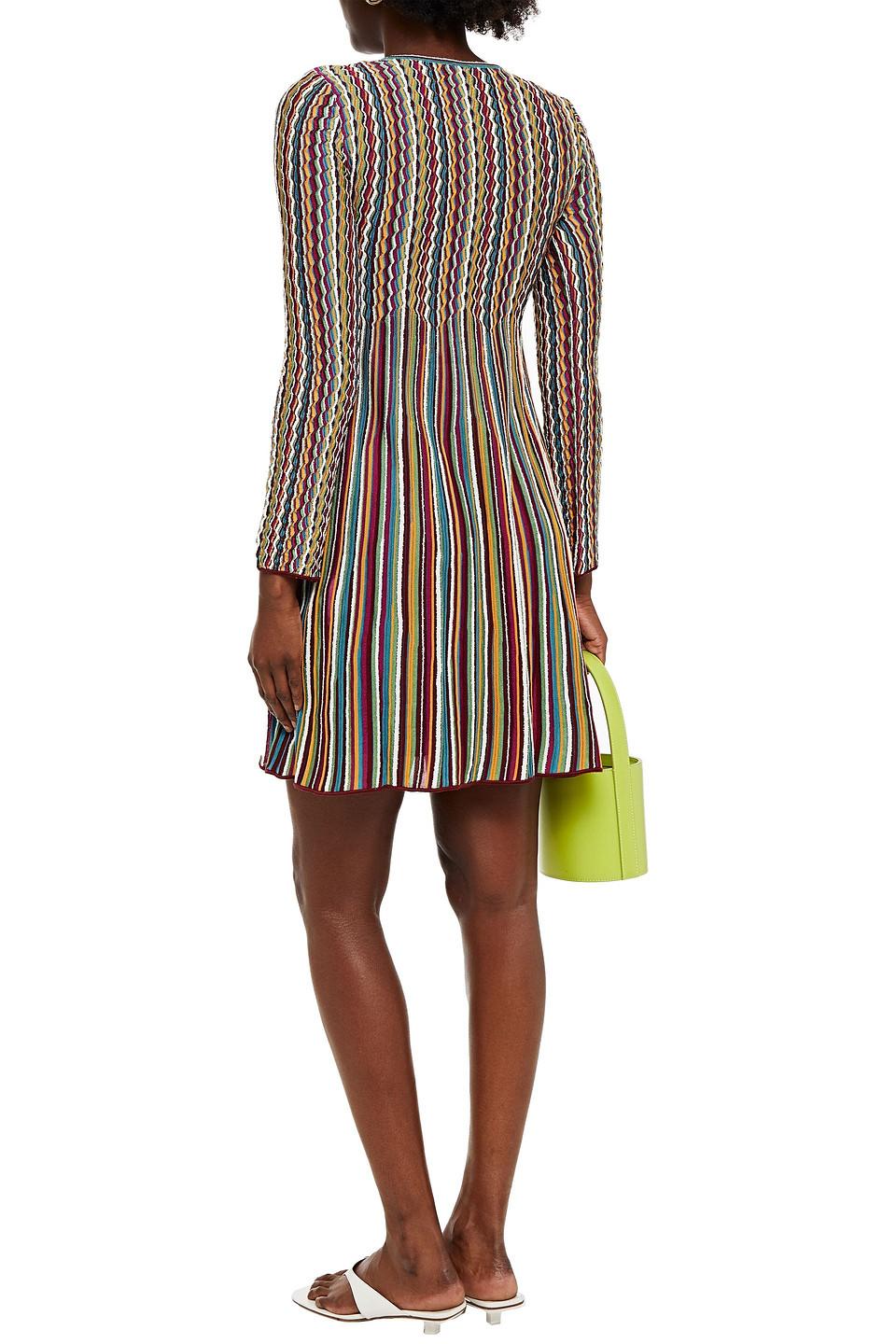 M Missoni Cotton Striped Crochet-knit Mini Dress | Lyst