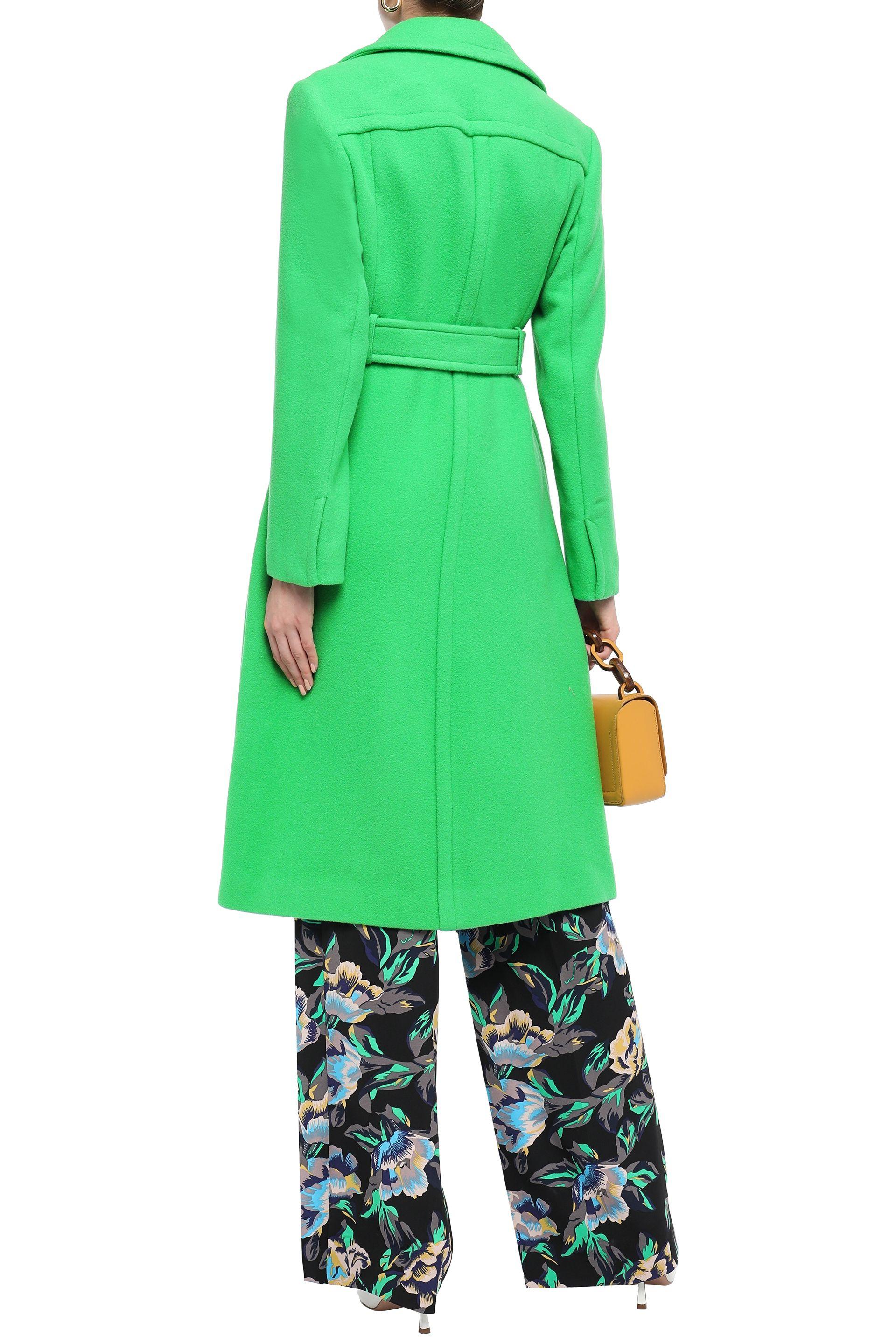 bright green wool coat
