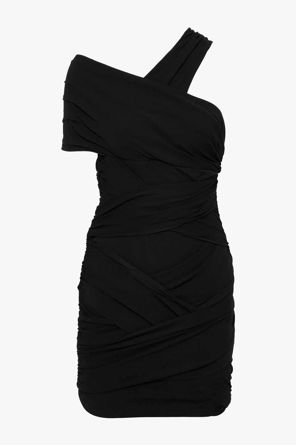 【Alexandre Vauthier】 Ruchedミニドレス ALEXANDRE VAUTHIER One-shoulder ruched stretch-velvet mini