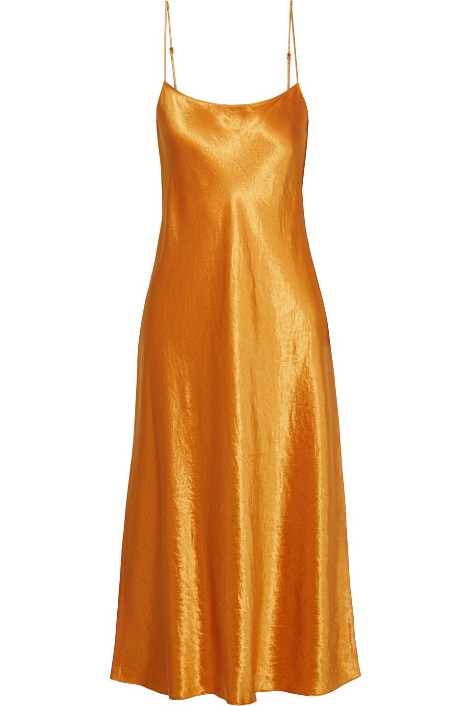 Vince Silk Slip Dress in Marigold (Orange) - Save 73% - Lyst