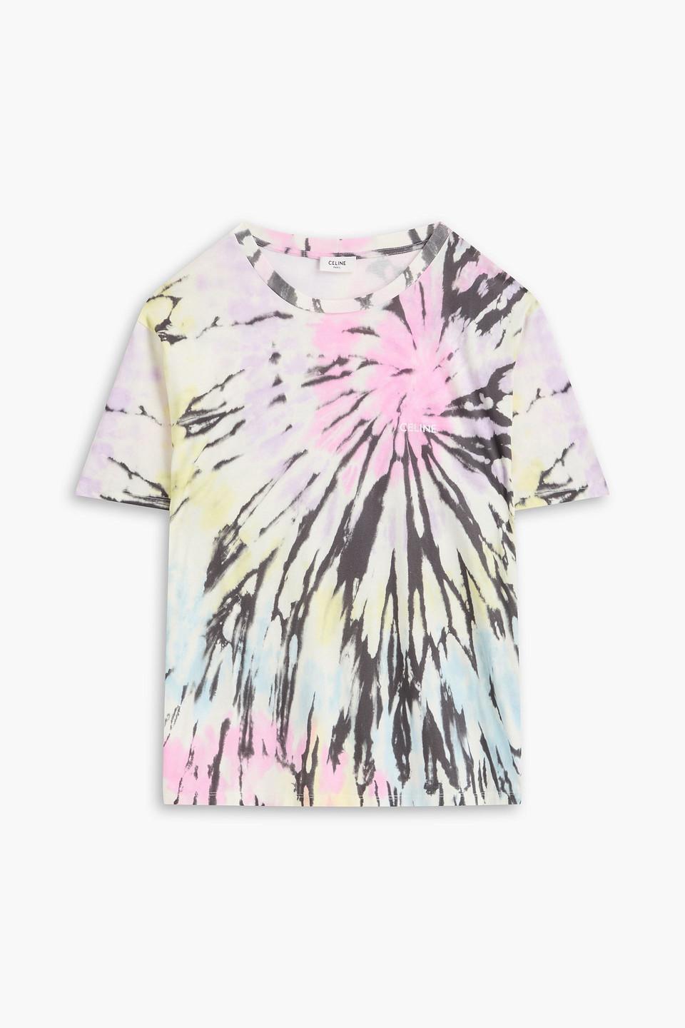 セリーヌ Cotton t-shirt with multicolor print Céline Celine Triomphe Logo T-Shirt in Multicolor Cotton