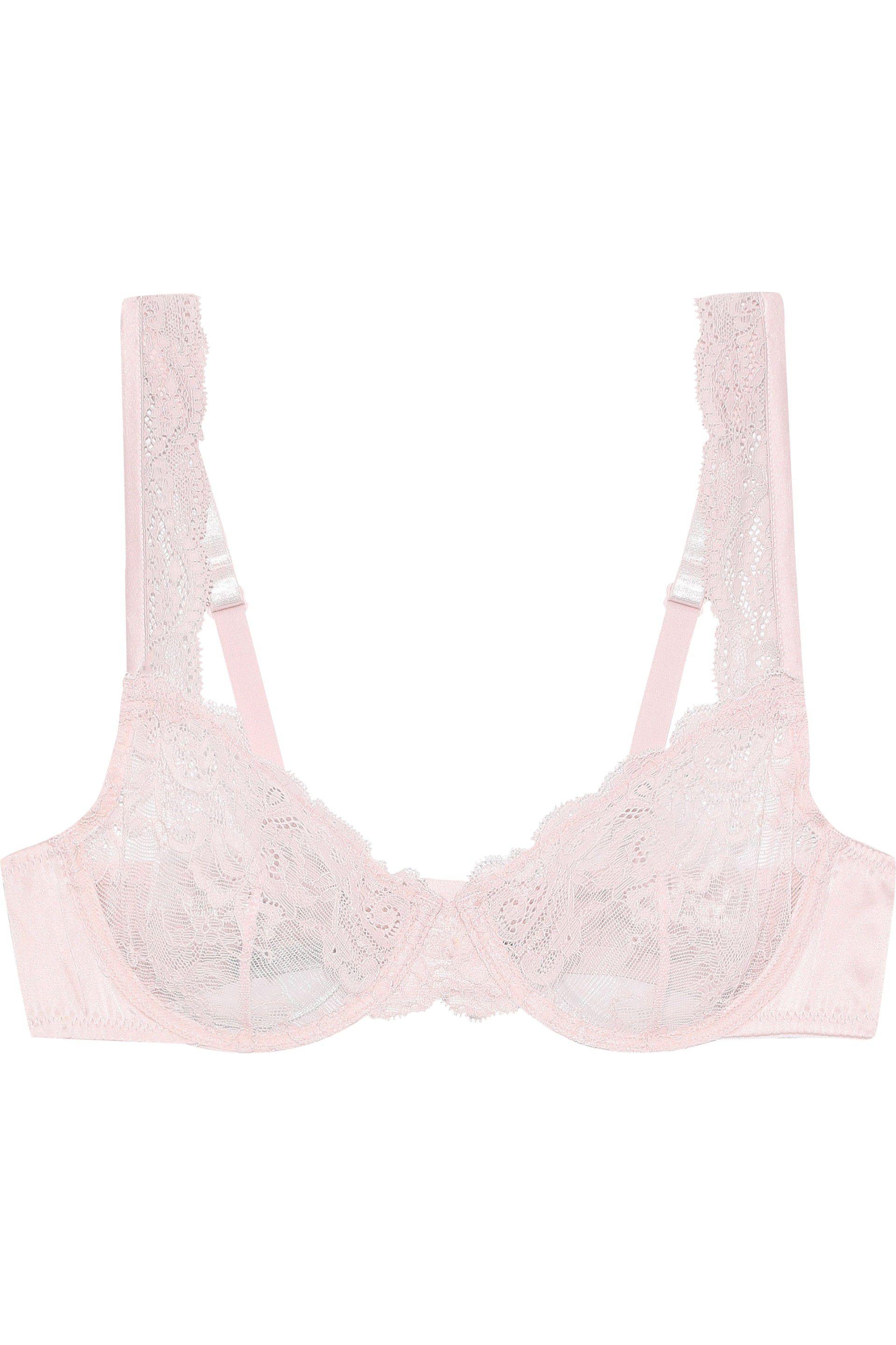 Stella McCartney Lace And Stretchsilk Underwired Bra Pastel Pink Lyst