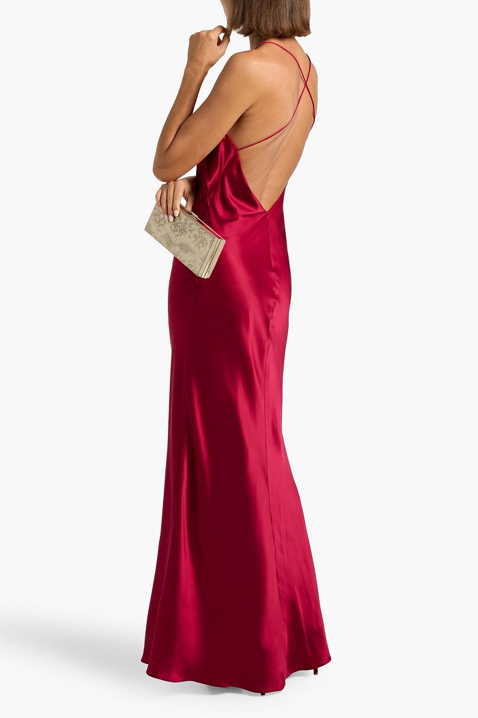 open lace back dress One shoulder gown with tie main image 1