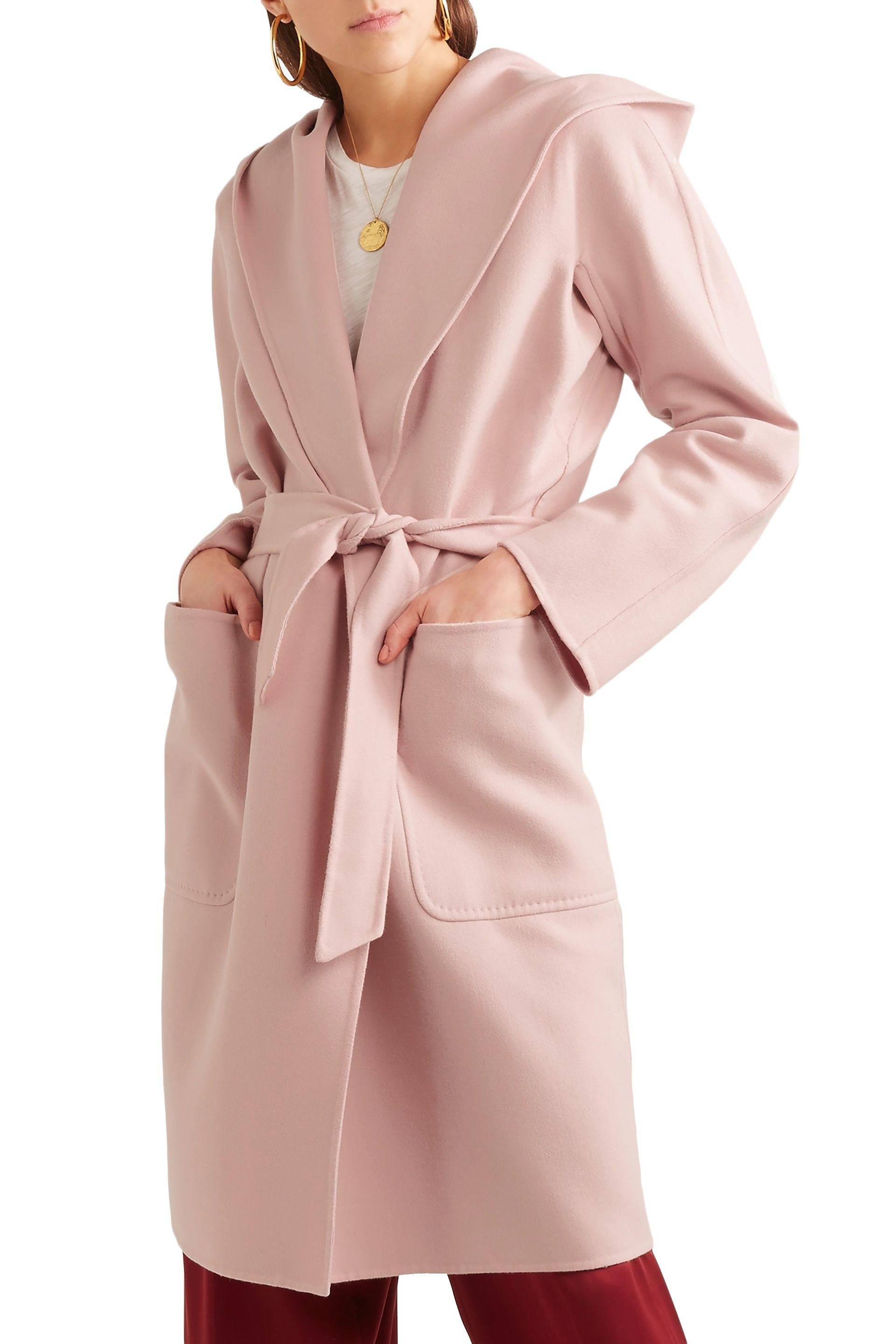 Max Mara Mozart Wool And Cashmere-blend Hooded Coat Pastel Pink | Lyst