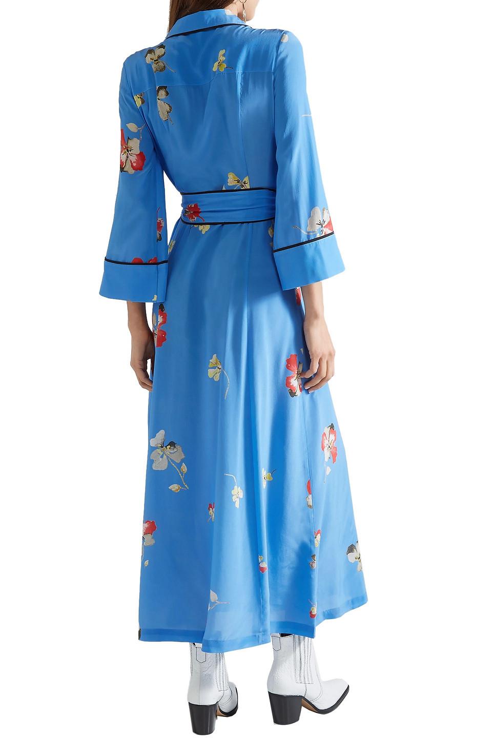 Ganni Joycedale Floral-print Silk Crepe 
