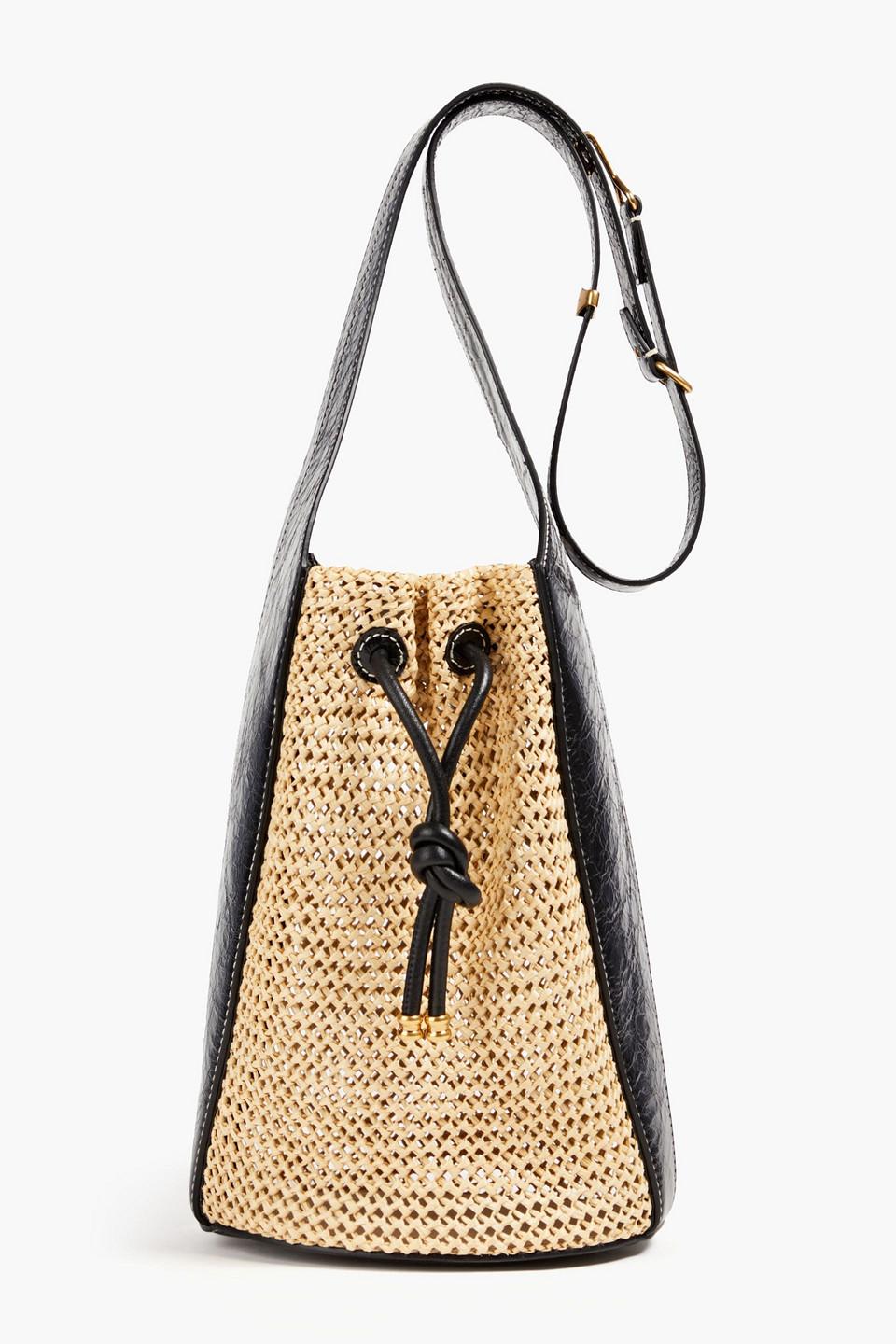 【Tory Burch】TORY BURCH RAFFIA T-MONOGRAM BUCKET BAG T Monogram Raffia Bucket Bag: Women's Handbags | Crossbody