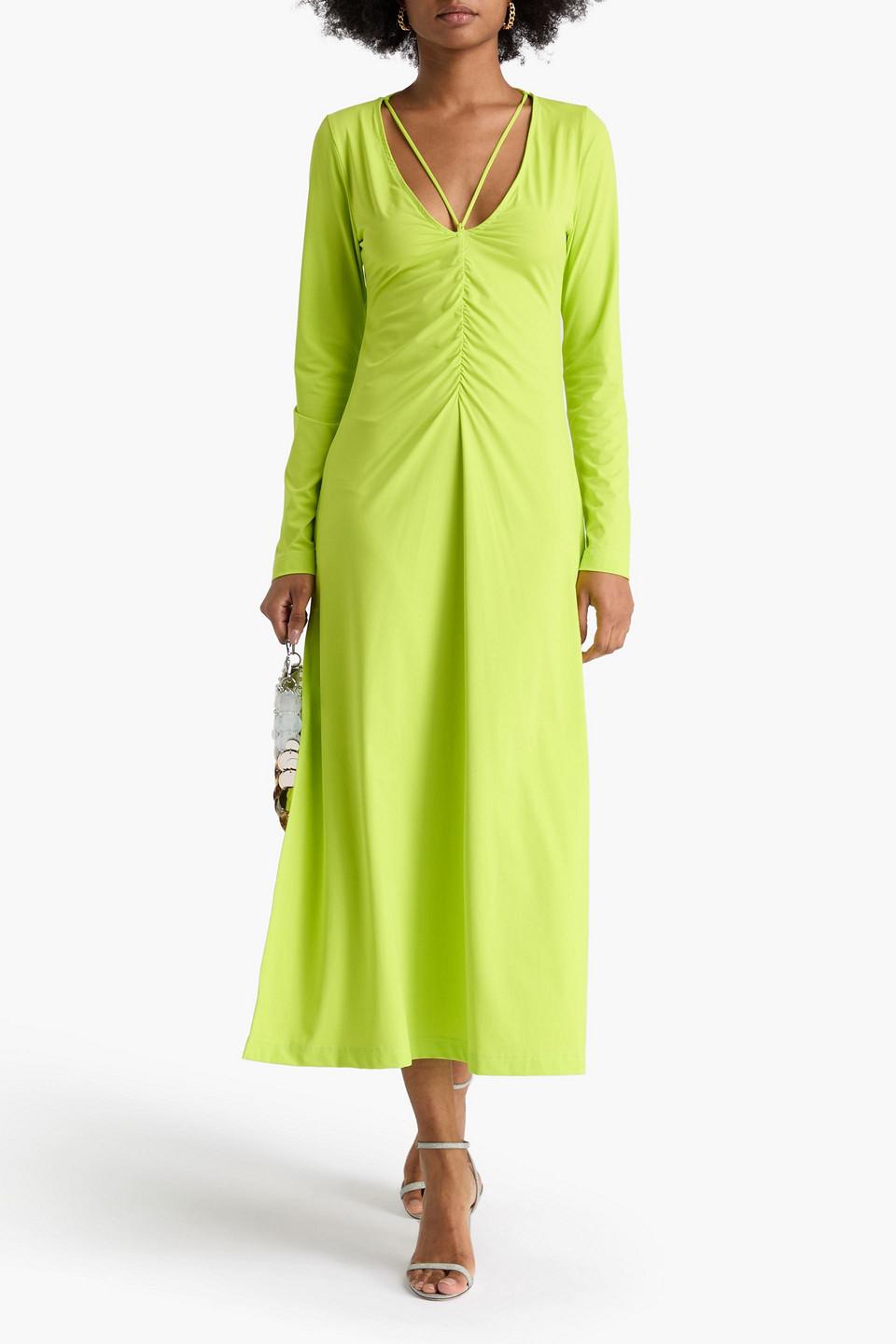 green emerald velvet dress Saks Potts - Luca Dress