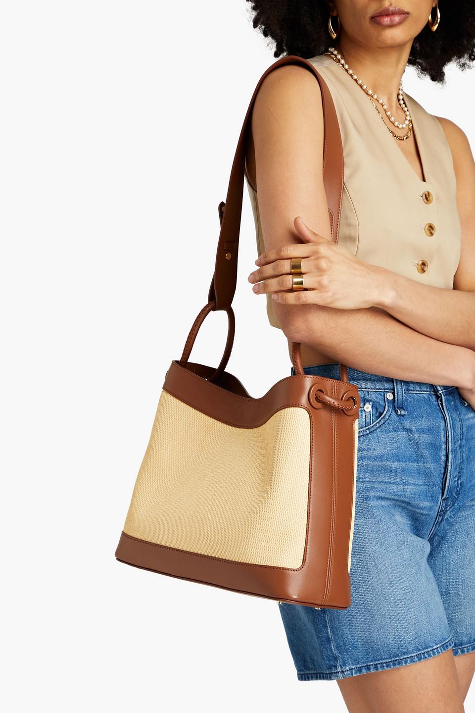 Elleme Vosges Leather And Raffia Shoulder Bag in Natural | Lyst UK