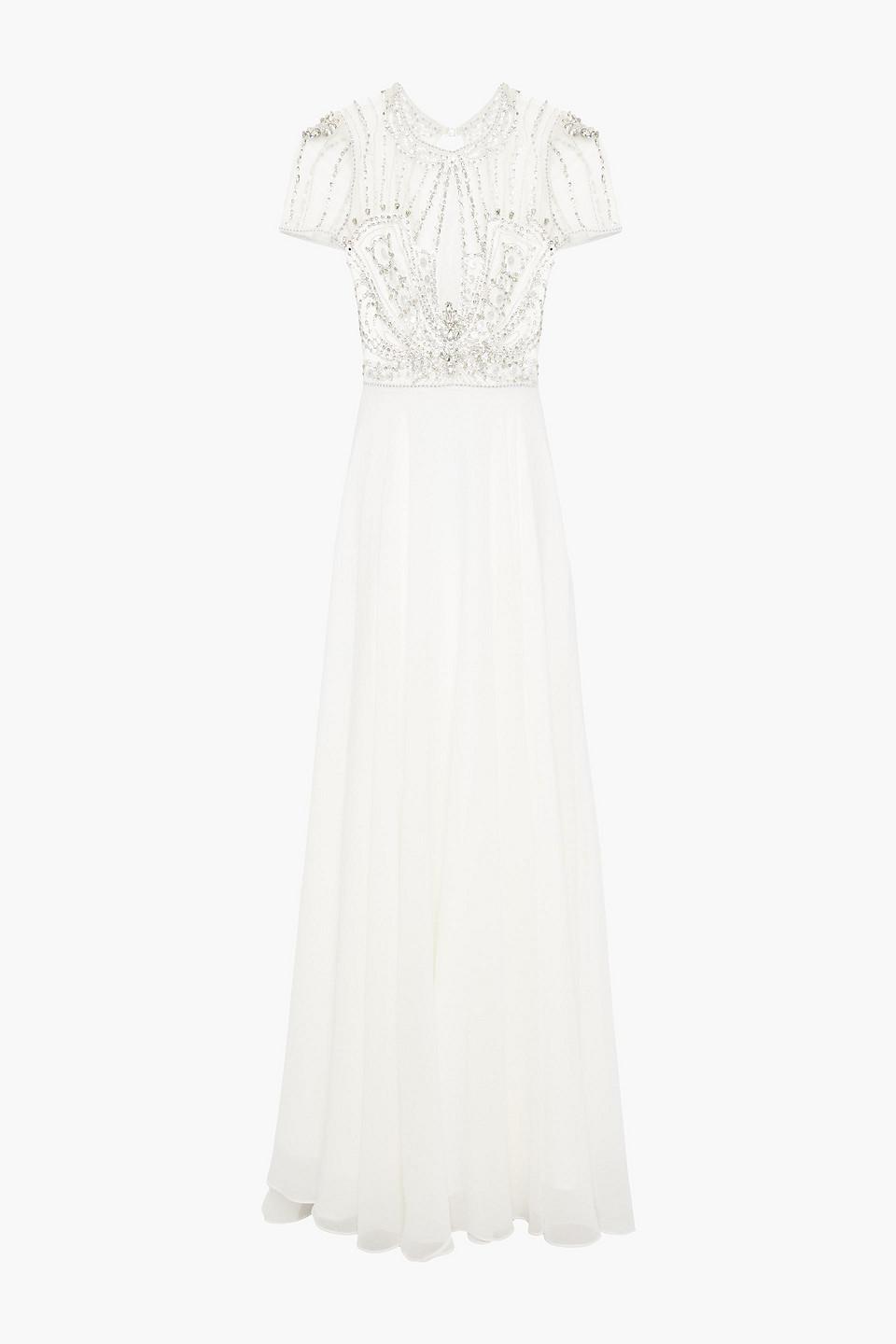 Jenny packham embellished outlet lace gown