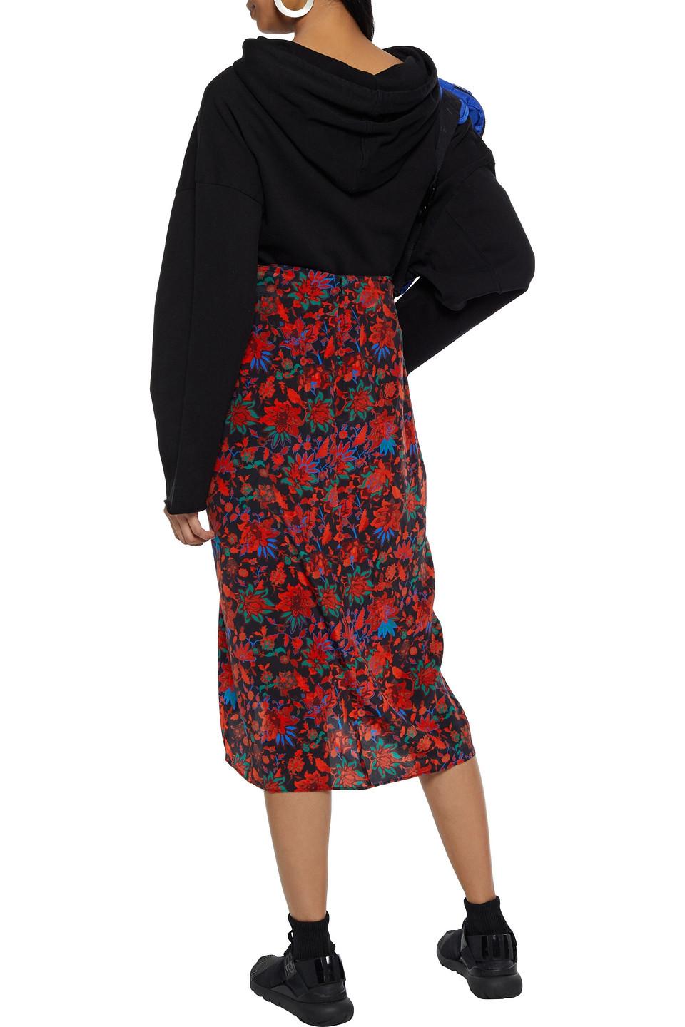 Rag & Bone Amber Twist-front Floral-print Silk Crepe De Chine Midi