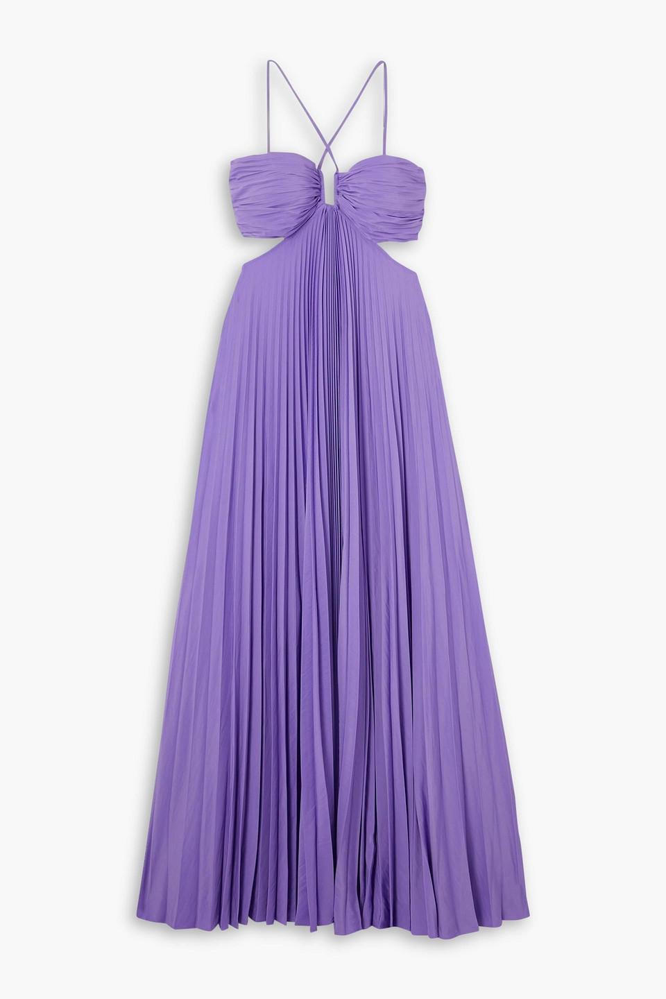 【A.L.C.】moira cutout plisse duchesse-satin maxi ドレス A.L.C. Moira Cutout Plissé Duchesse-satin Maxi Dress in