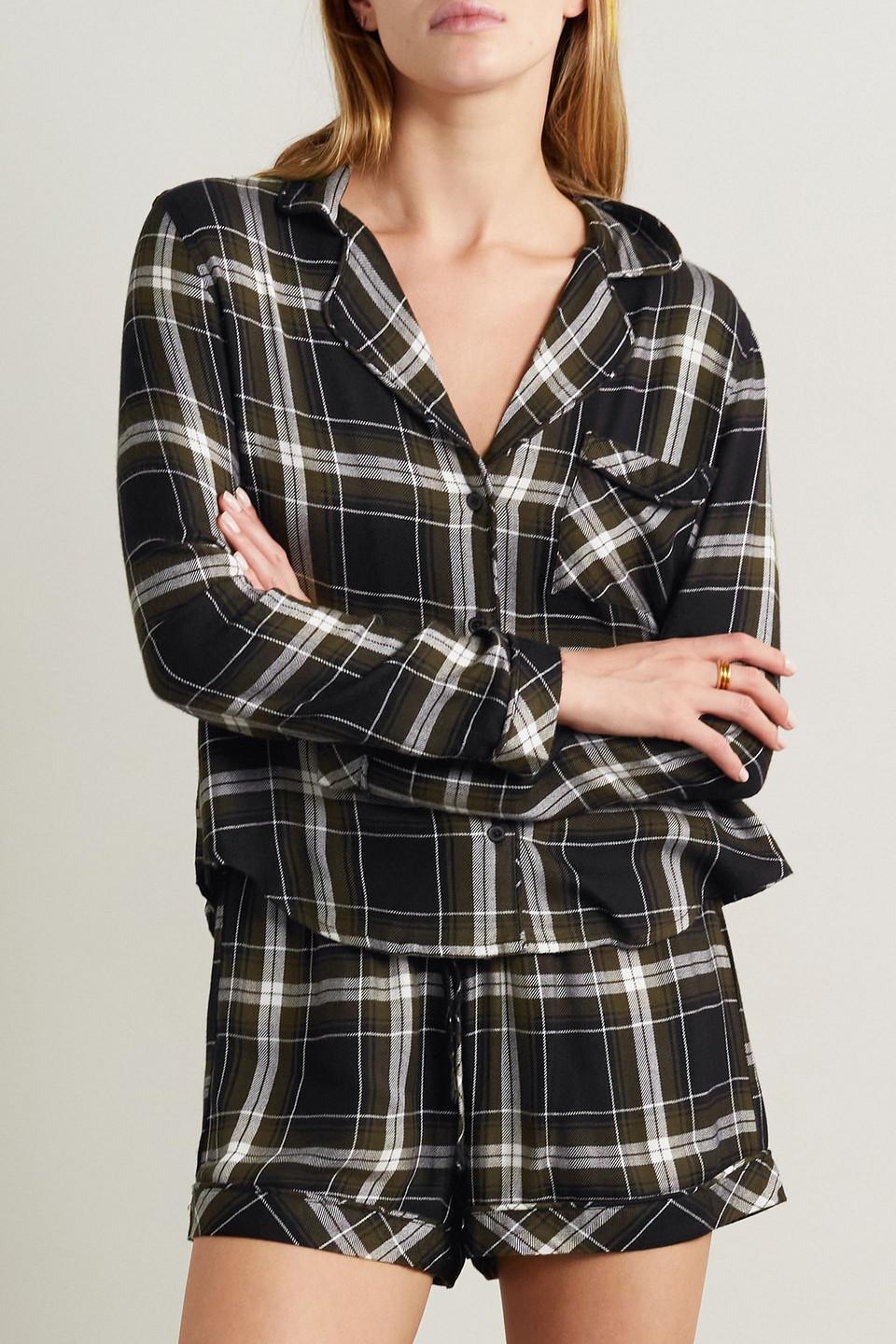 Rails Kellen Checked Flannel Pajama Set in Black Lyst UK
