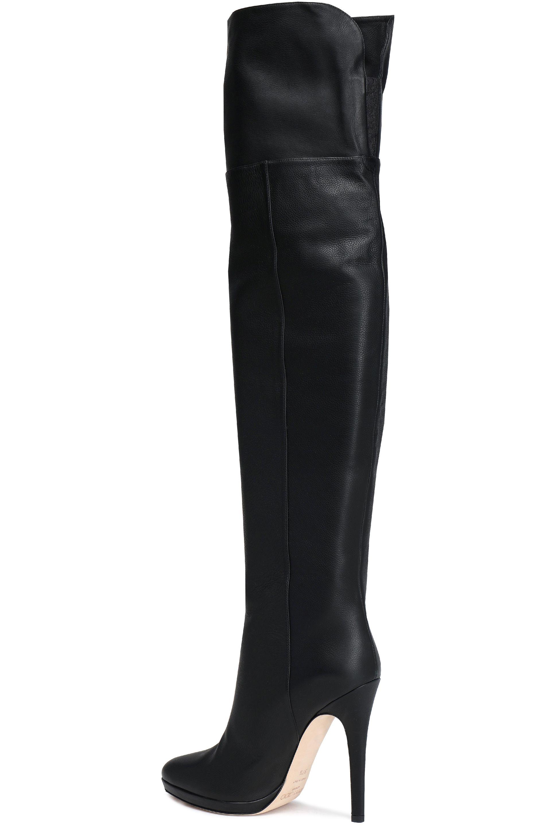 Jimmy Choo Giselle 120 Textured-leather Platform Over-the-knee Boots ...